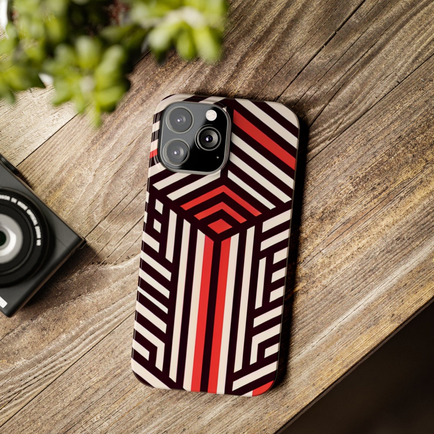 Geometric Slim Phone Case - Modern Abstract Design for Minimalist Style