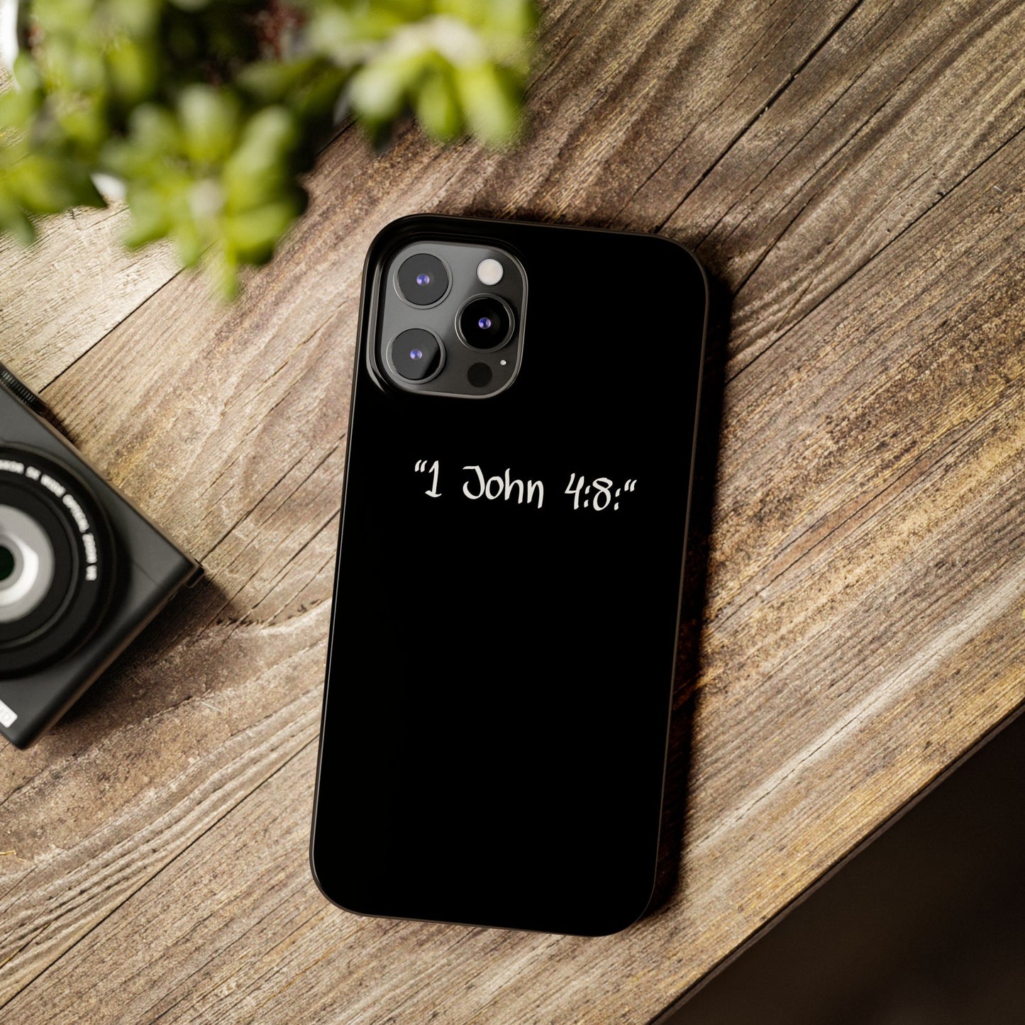 Bible verse "1 John 4:8" - iPhone Case