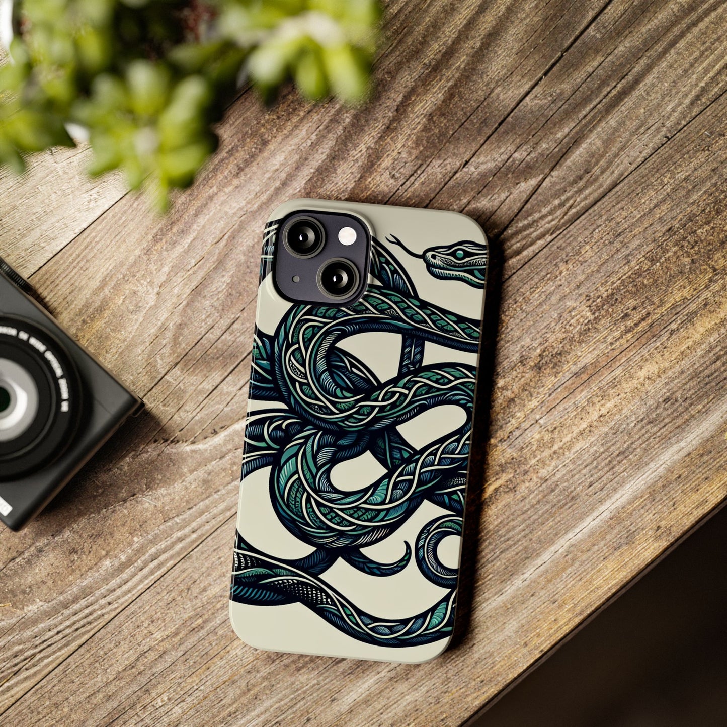 Artistic Snake Slim Phone Case - Unique Design for Nature Lovers