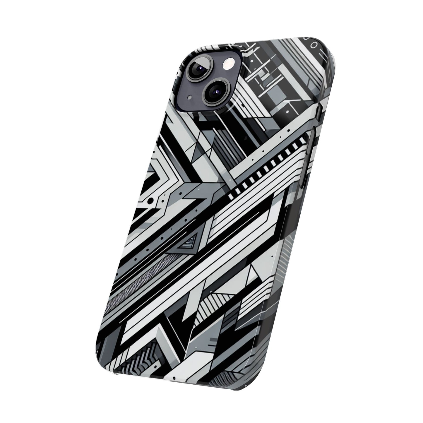 Modern Geometric Slim Phone Case - Stylish Abstract Design