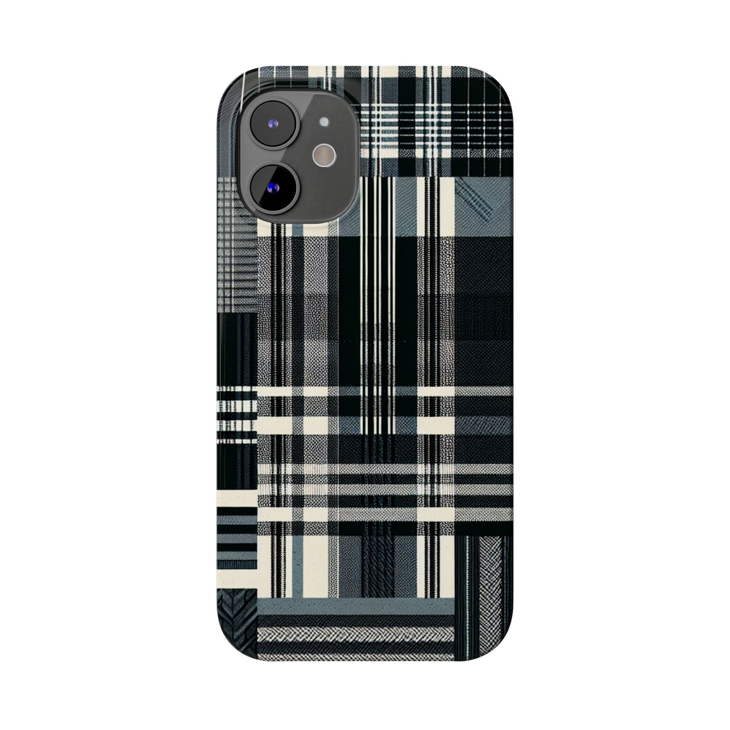 Chic Black and White Slim Phone Case - Stylish Protection for Your Device