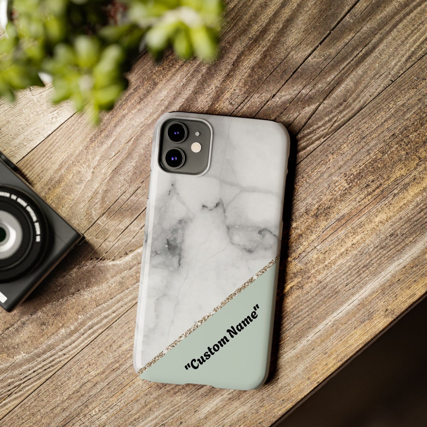 Custom Marble Slim Phone Case - Personalized Design for Trendy Protection