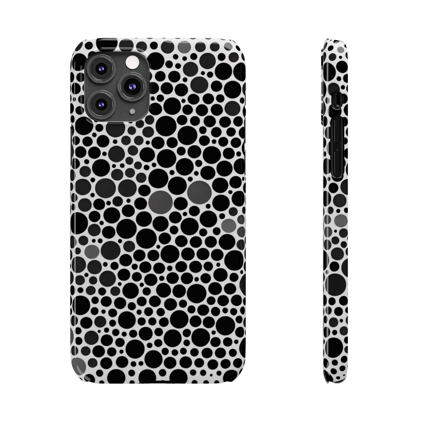 Modern Black Polka Dot Slim Phone Case - Stylish & Protective Cover