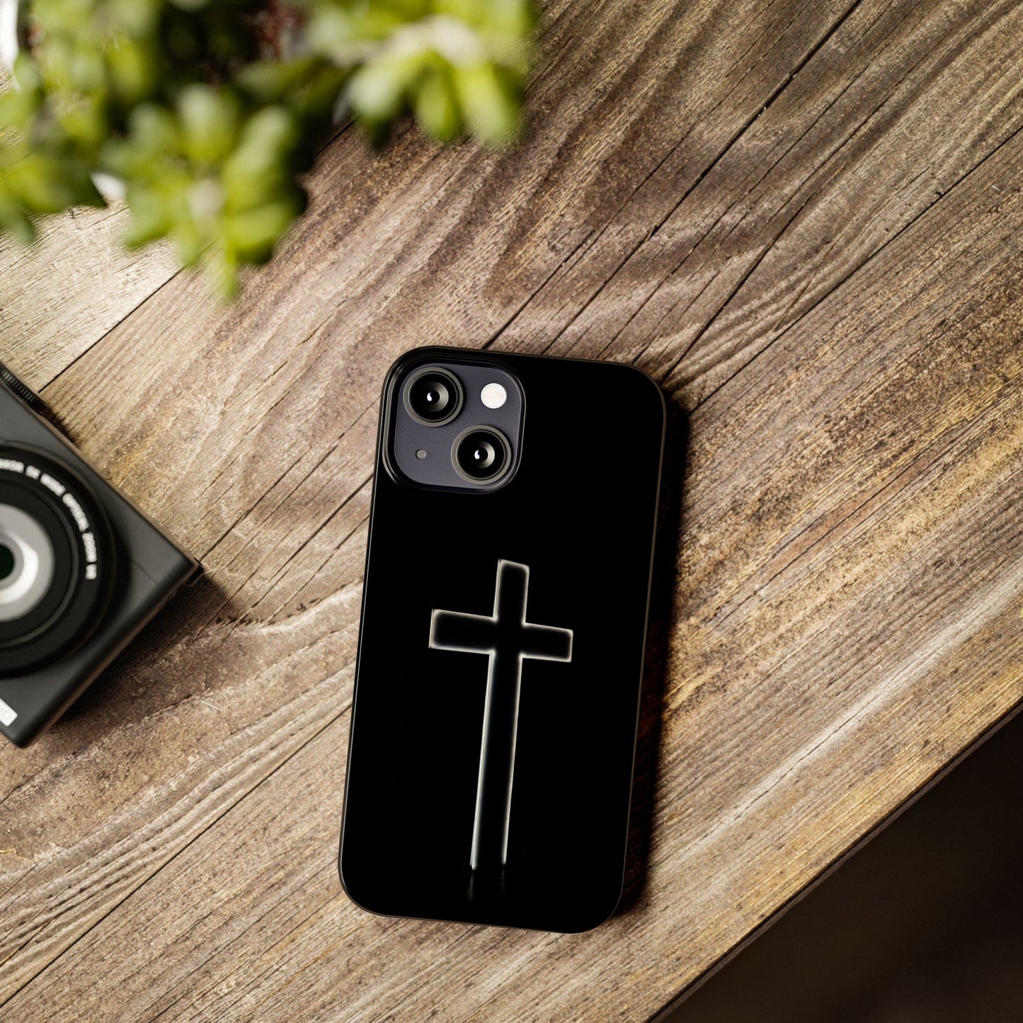 Inspirational Slim Phone Case with Cross Design