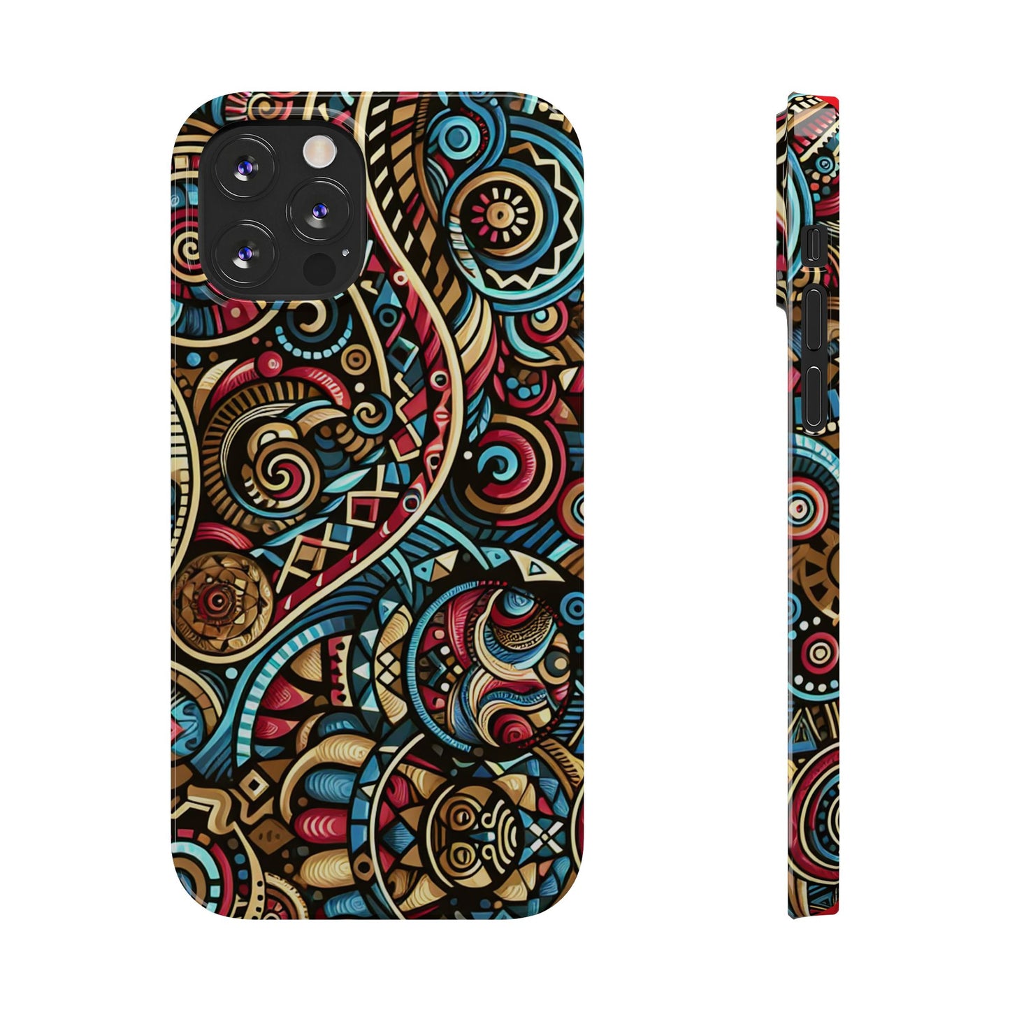 Vibrant Bohemian Slim Phone Case - Artistic Swirl Design