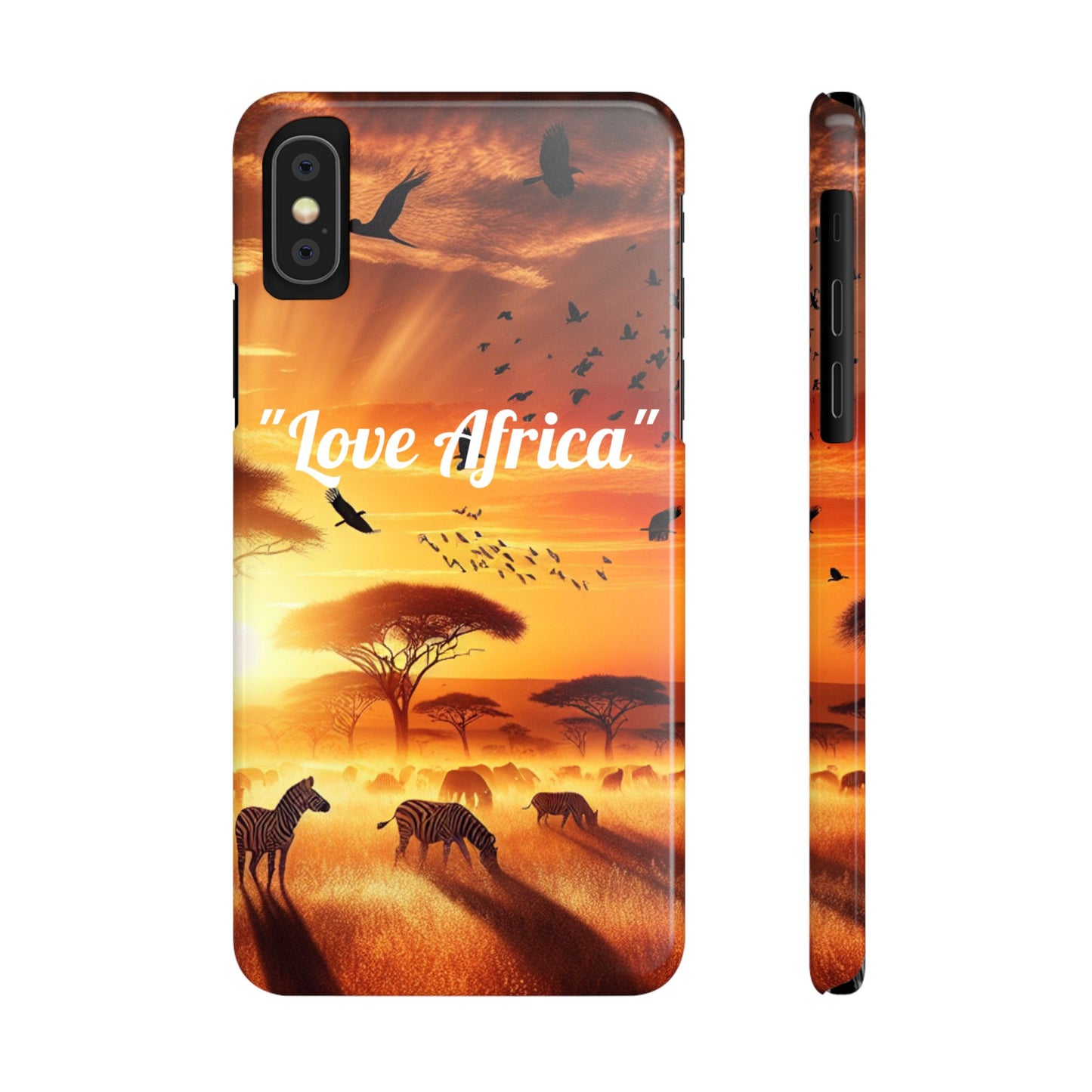 Slim Phone Case - "Love Africa" Sunset Design - Perfect Gift for Nature Lovers