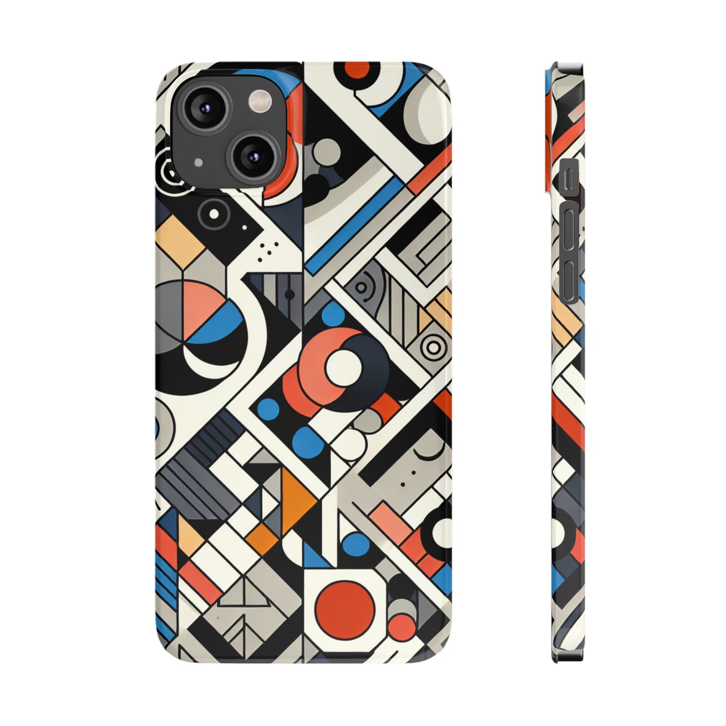 Modern Abstract Slim Phone Case - Colorful Geometric Design