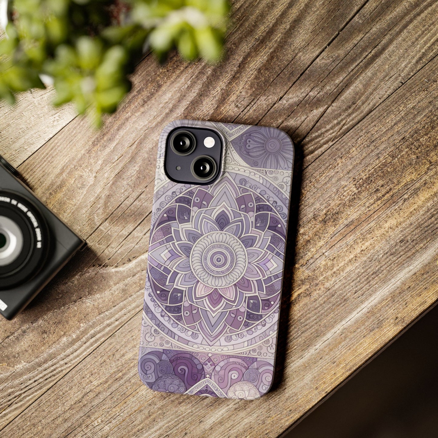 Elegant Mandala Slim Phone Case – Purple Harmony Design