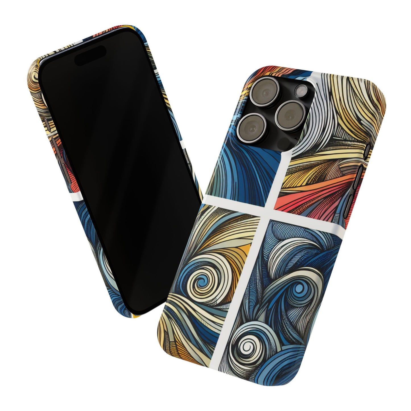 Artistic Slim Phone Cases - Colorful Swirl Design for Creative Souls