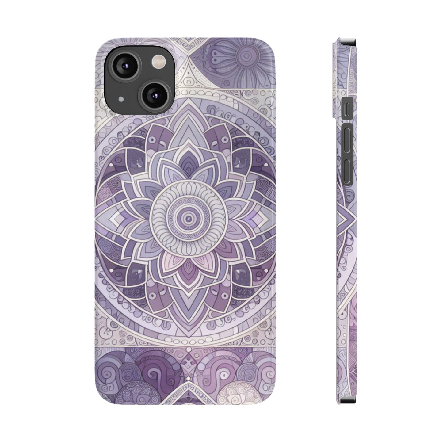 Elegant Mandala Slim Phone Case – Purple Harmony Design