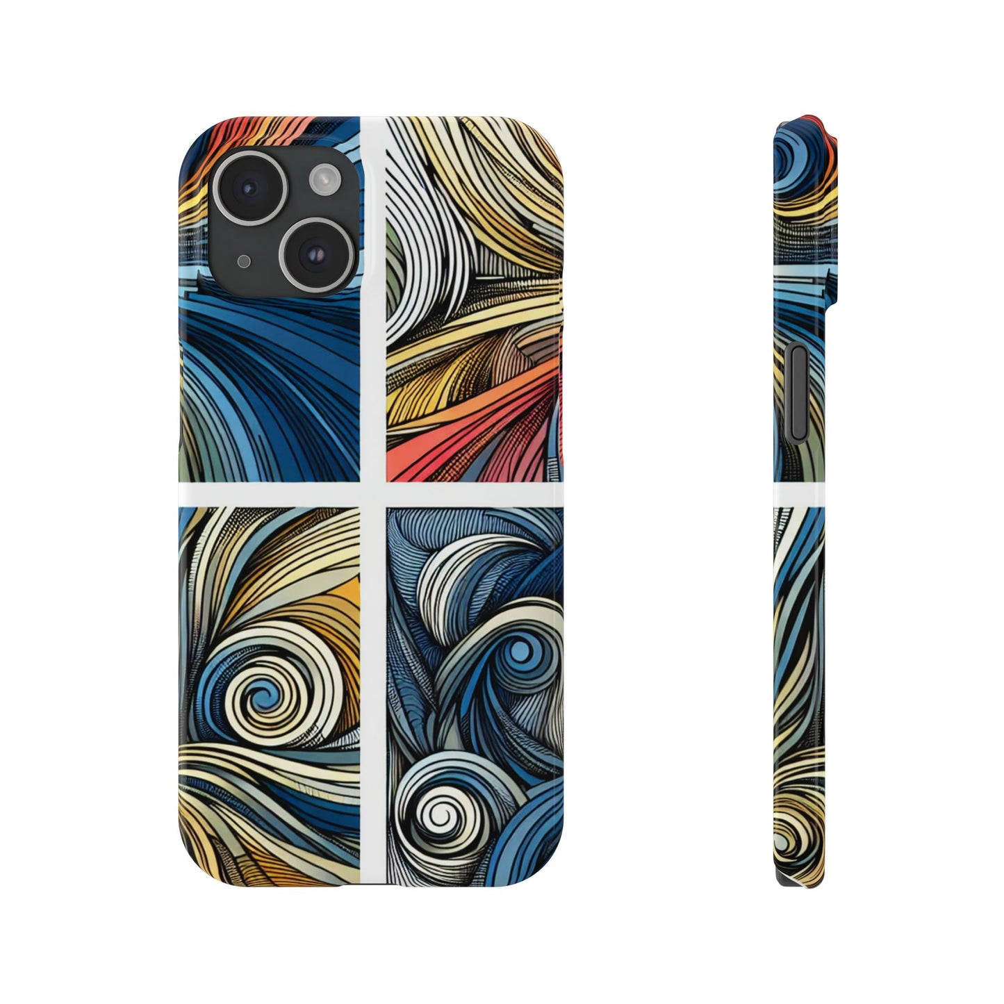 Artistic Slim Phone Cases - Colorful Swirl Design for Creative Souls