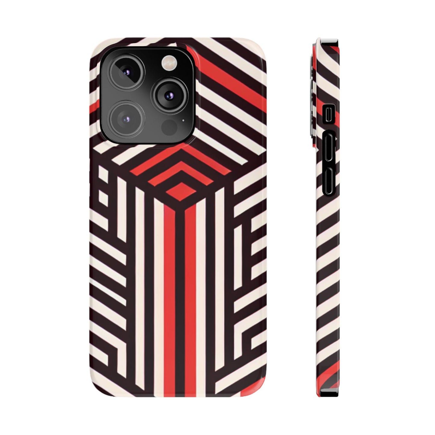 Geometric Slim Phone Case - Modern Abstract Design for Minimalist Style