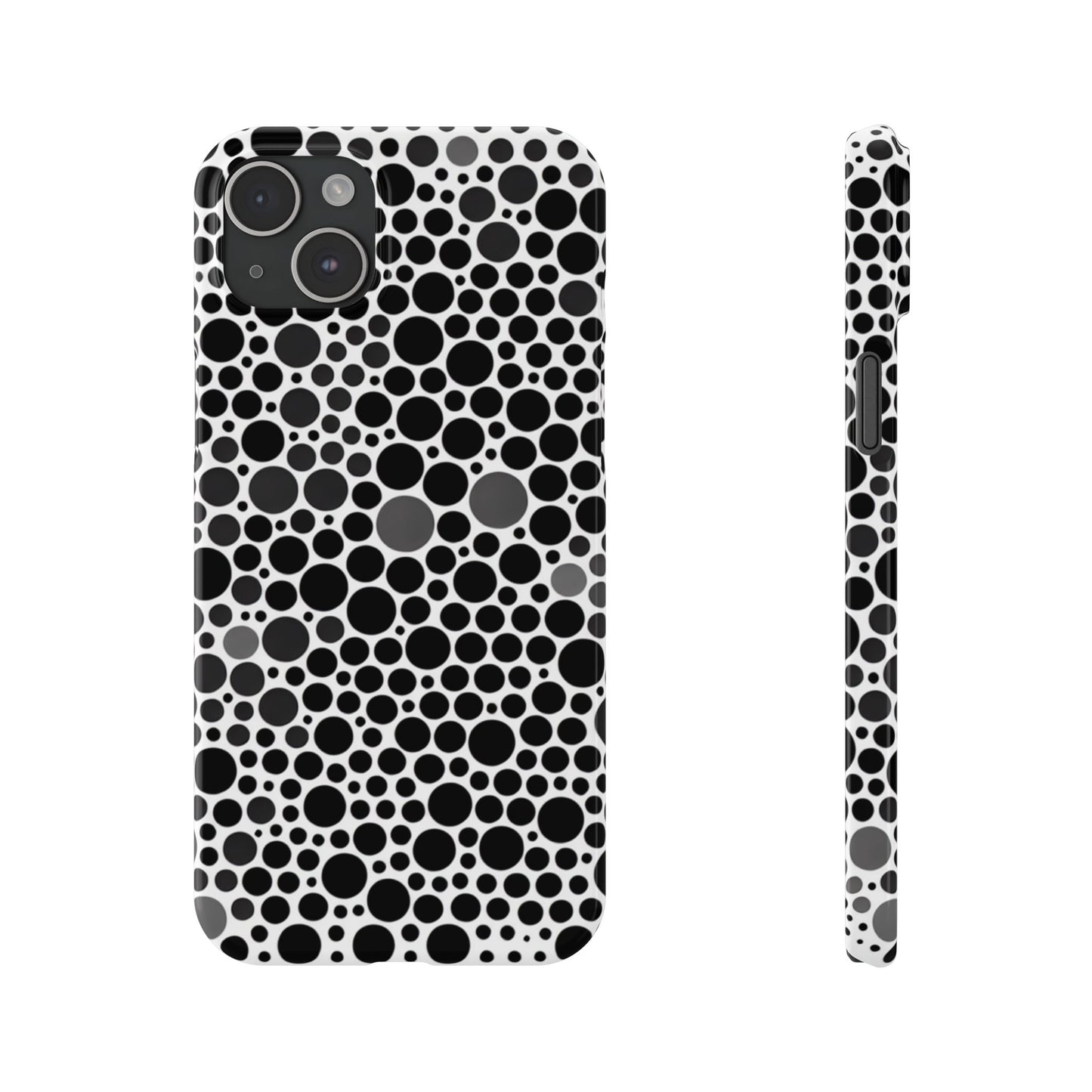 Modern Black Polka Dot Slim Phone Case - Stylish & Protective Cover