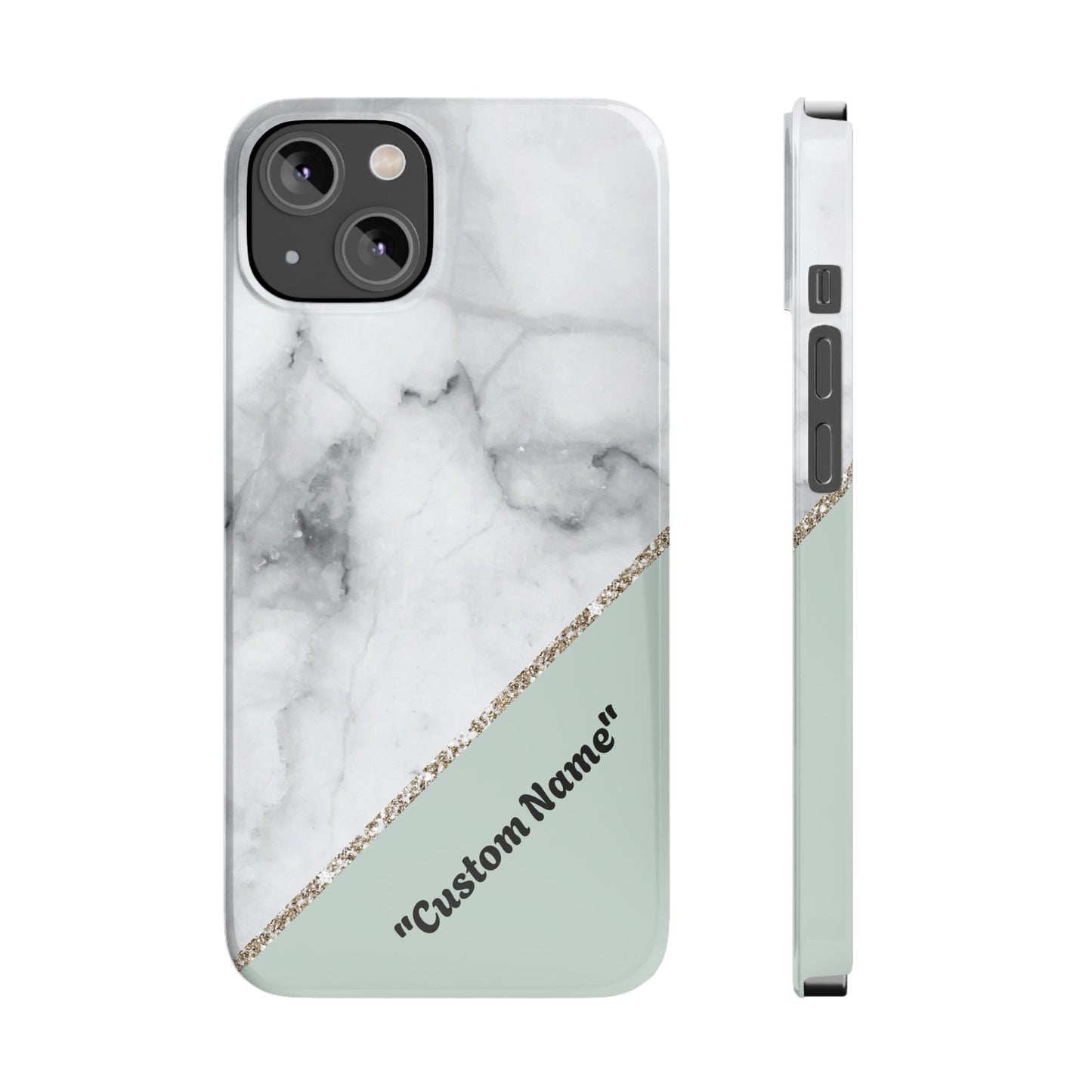 Custom Marble Slim Phone Case - Personalized Design for Trendy Protection