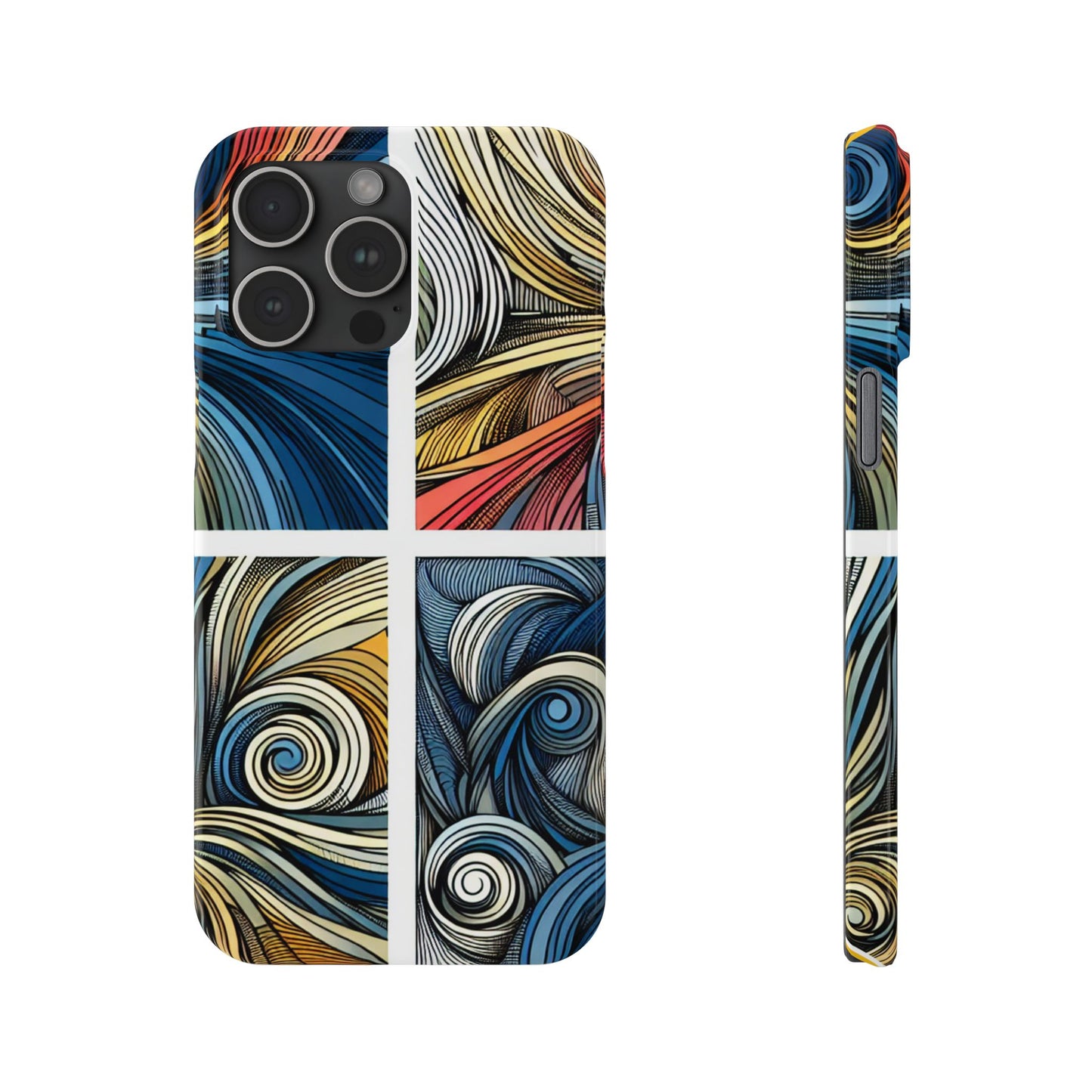 Artistic Slim Phone Cases - Colorful Swirl Design for Creative Souls