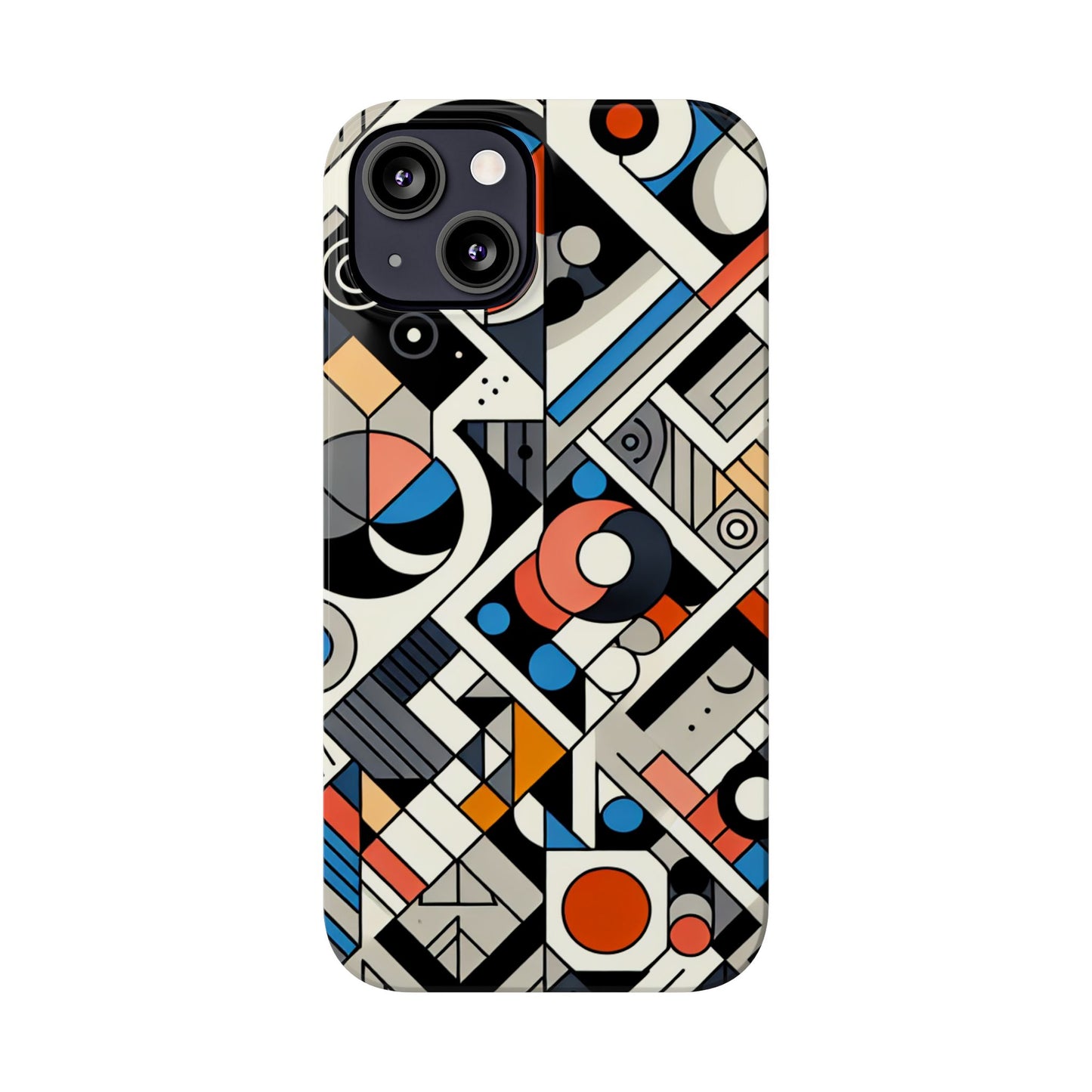 Modern Abstract Slim Phone Case - Colorful Geometric Design