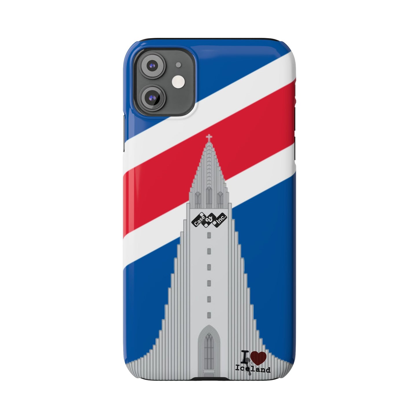 I Love Iceland Slim Phone Case - Colorful Reykjavík Landmark Design