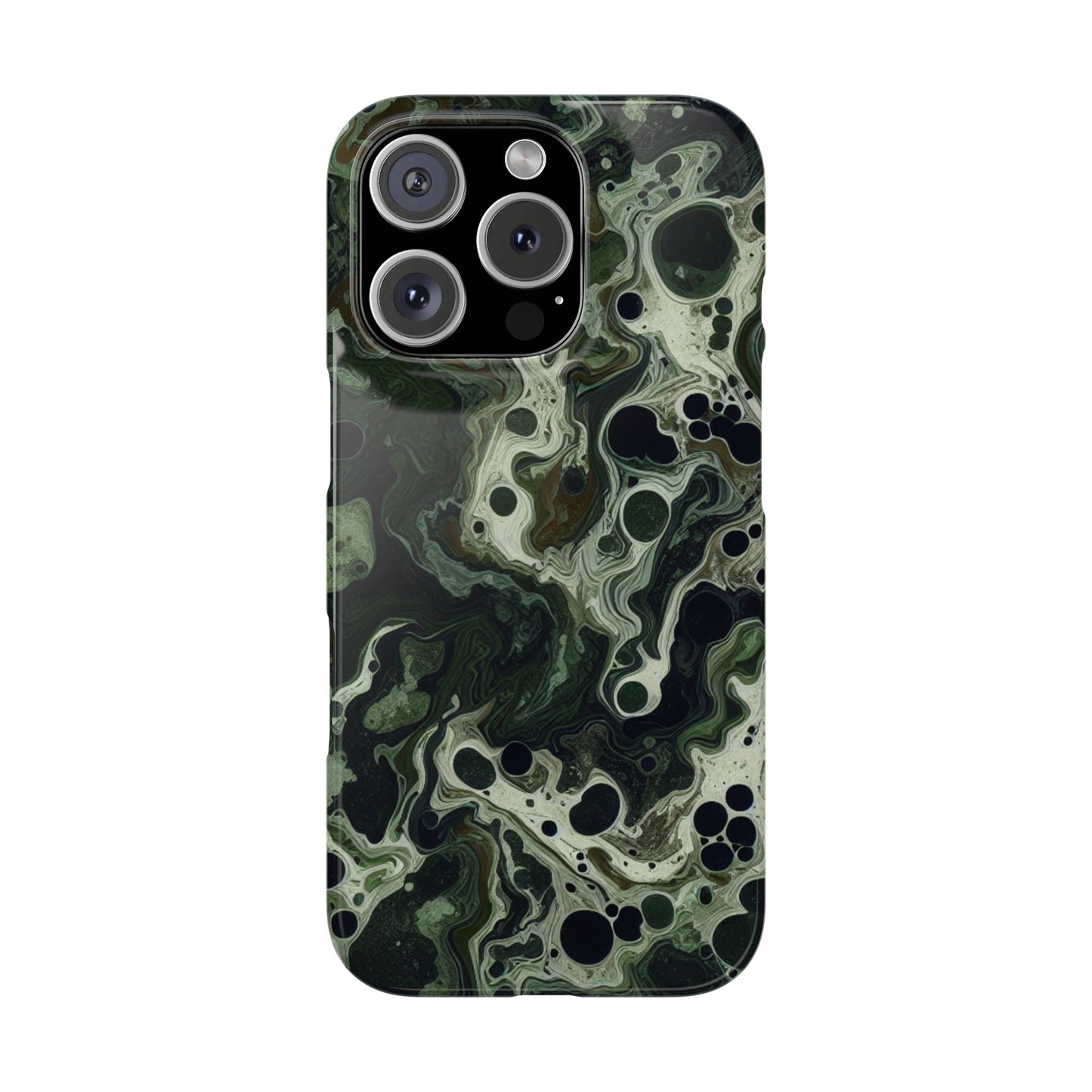 Marbled Green Slim Phone Case - Stylish Protection for Nature Lovers