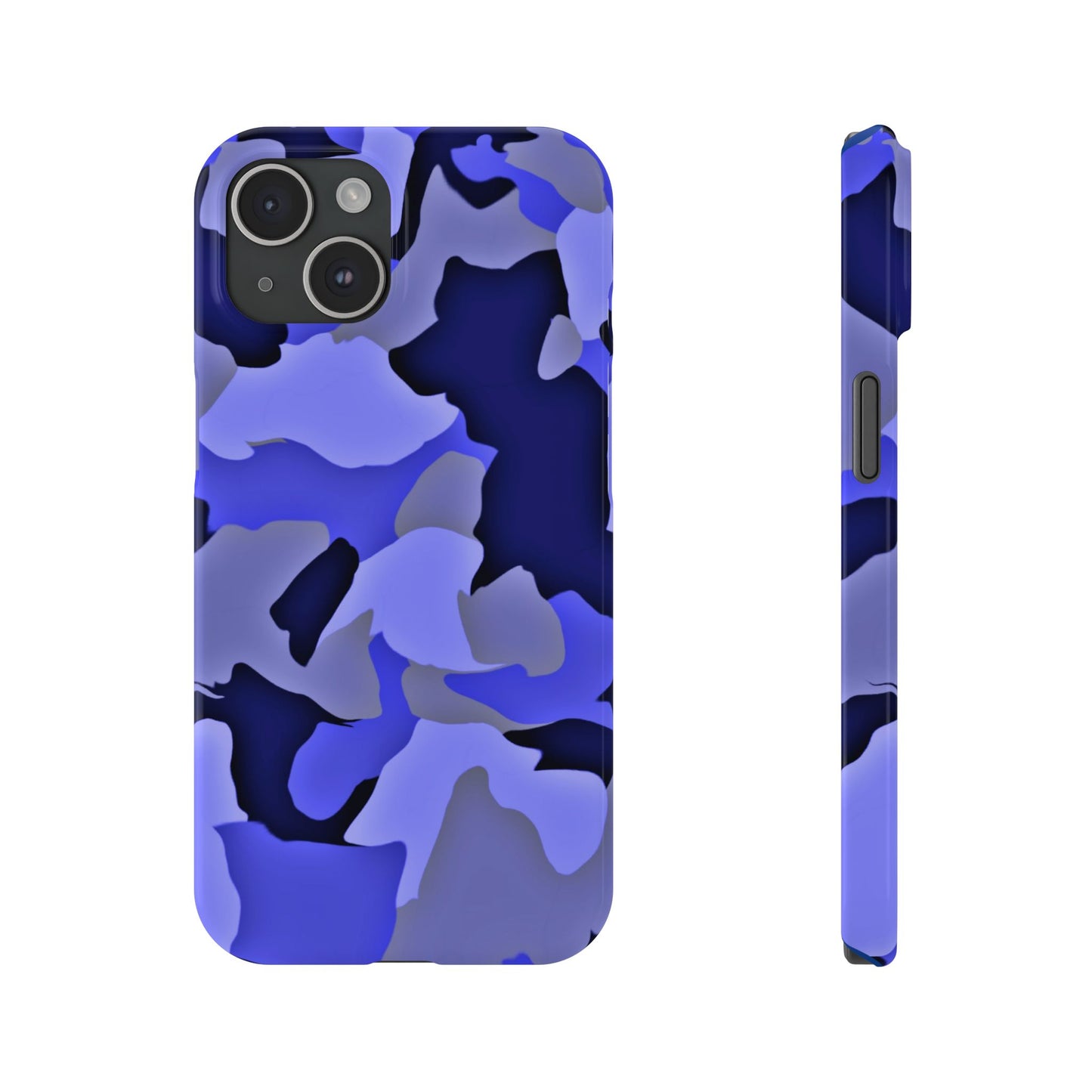 Stylish Slim Phone Case - Blue Abstract Camo Design for Trendsetters