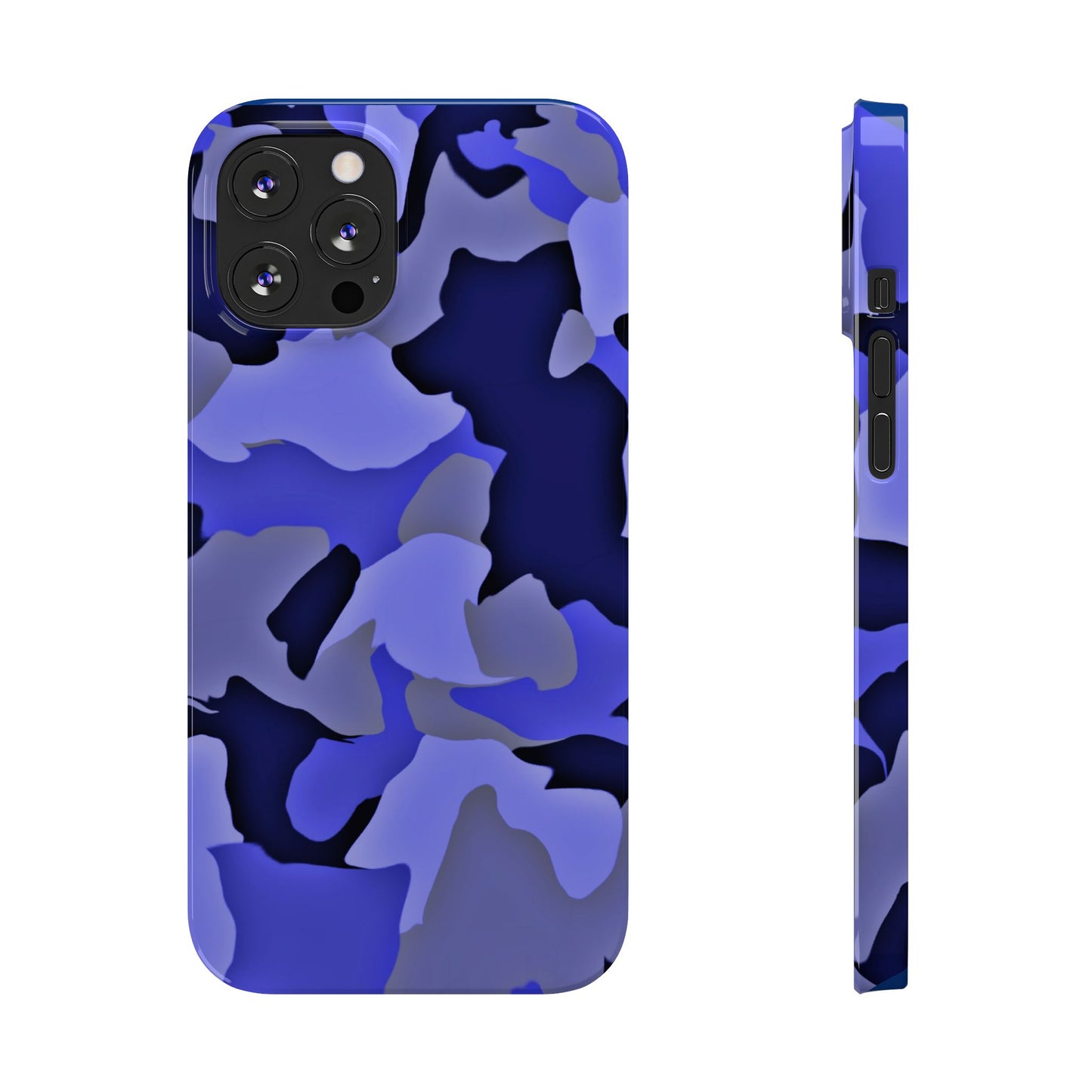 Stylish Slim Phone Case - Blue Abstract Camo Design for Trendsetters