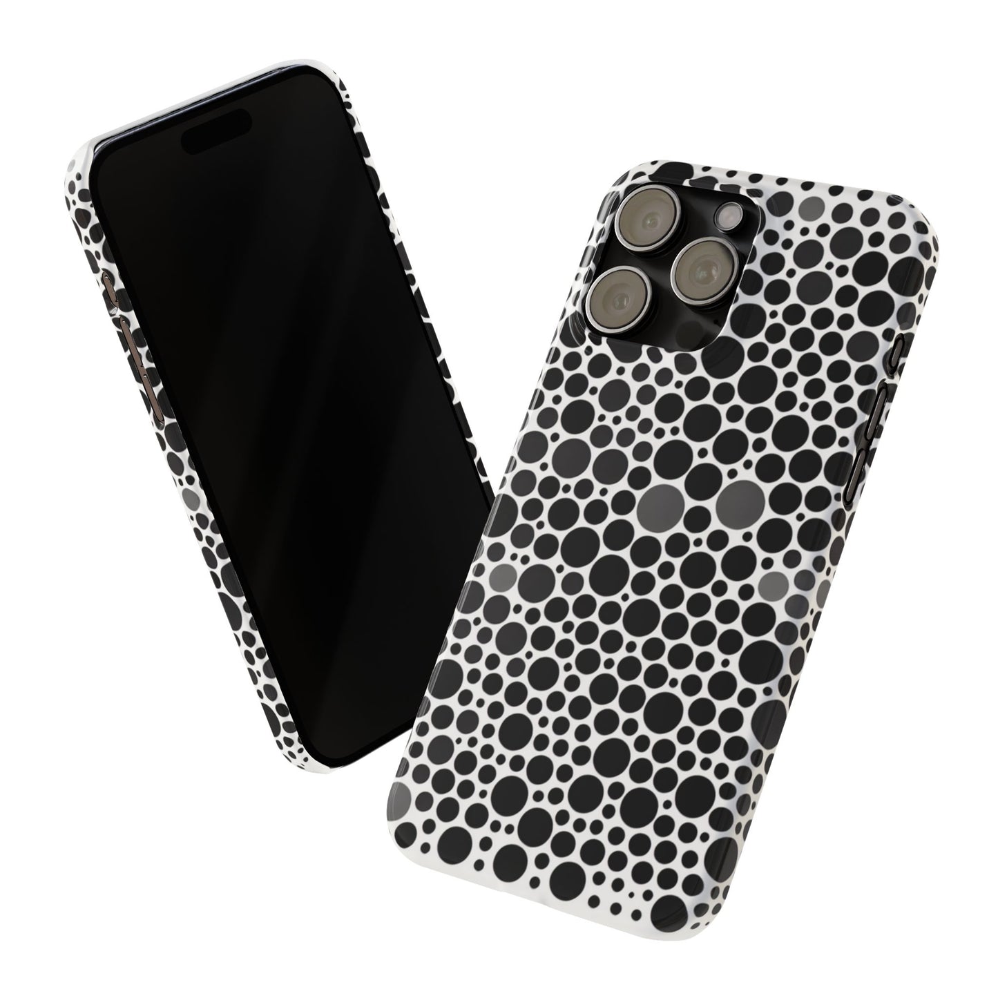 Modern Black Polka Dot Slim Phone Case - Stylish & Protective Cover