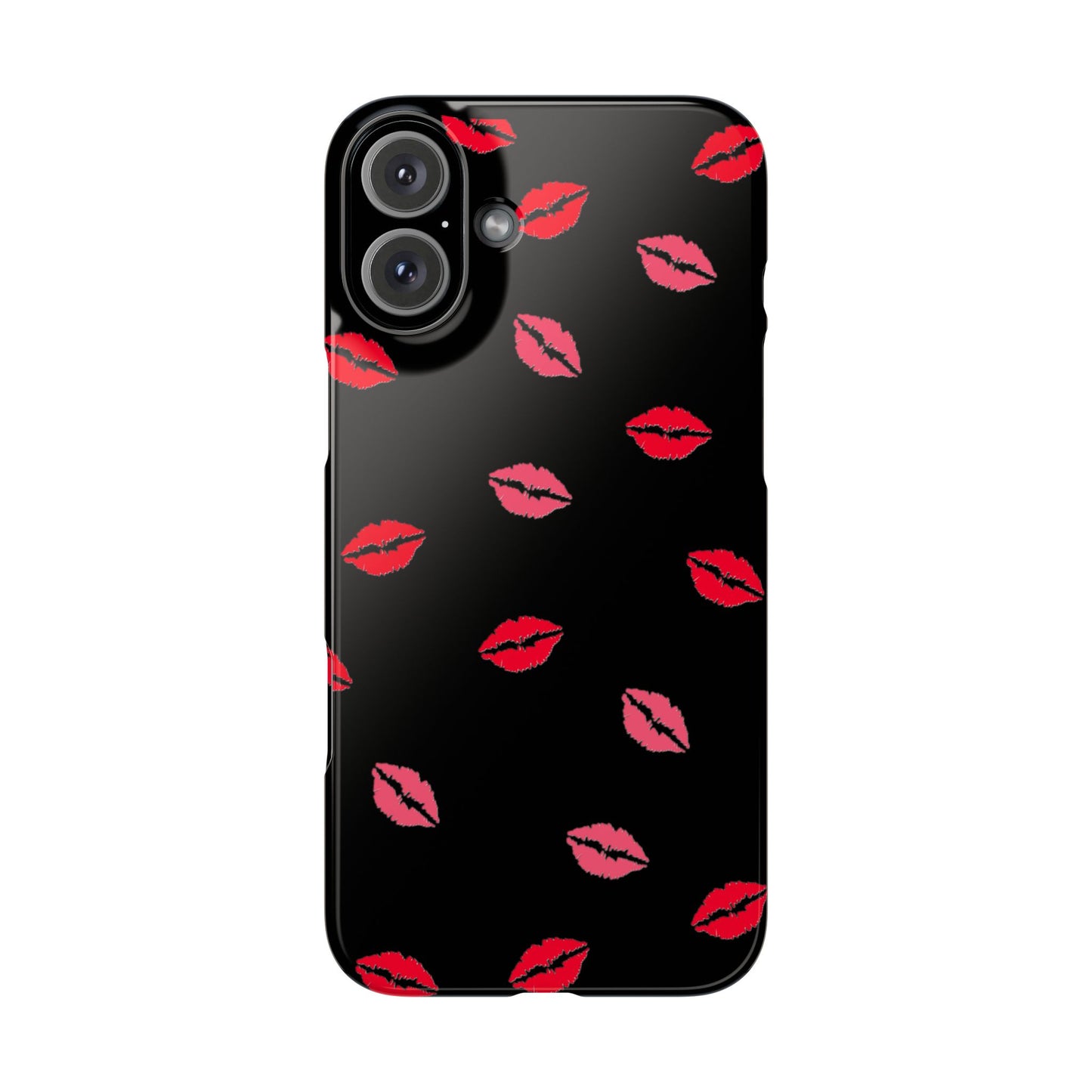 Kiss Mark Slim Phone Case - Chic Lip Print Design for Fashion Lovers