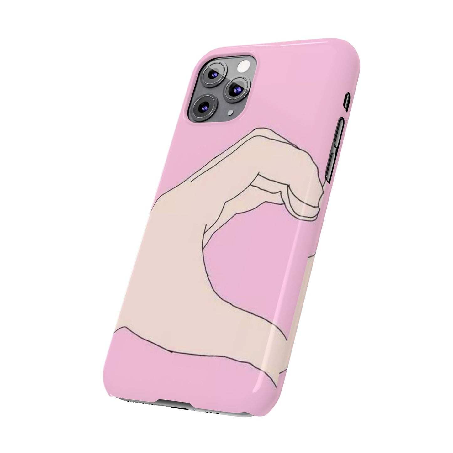 Cute Hand Heart Slim Phone Case - Stylish and Unique Phone Accessory