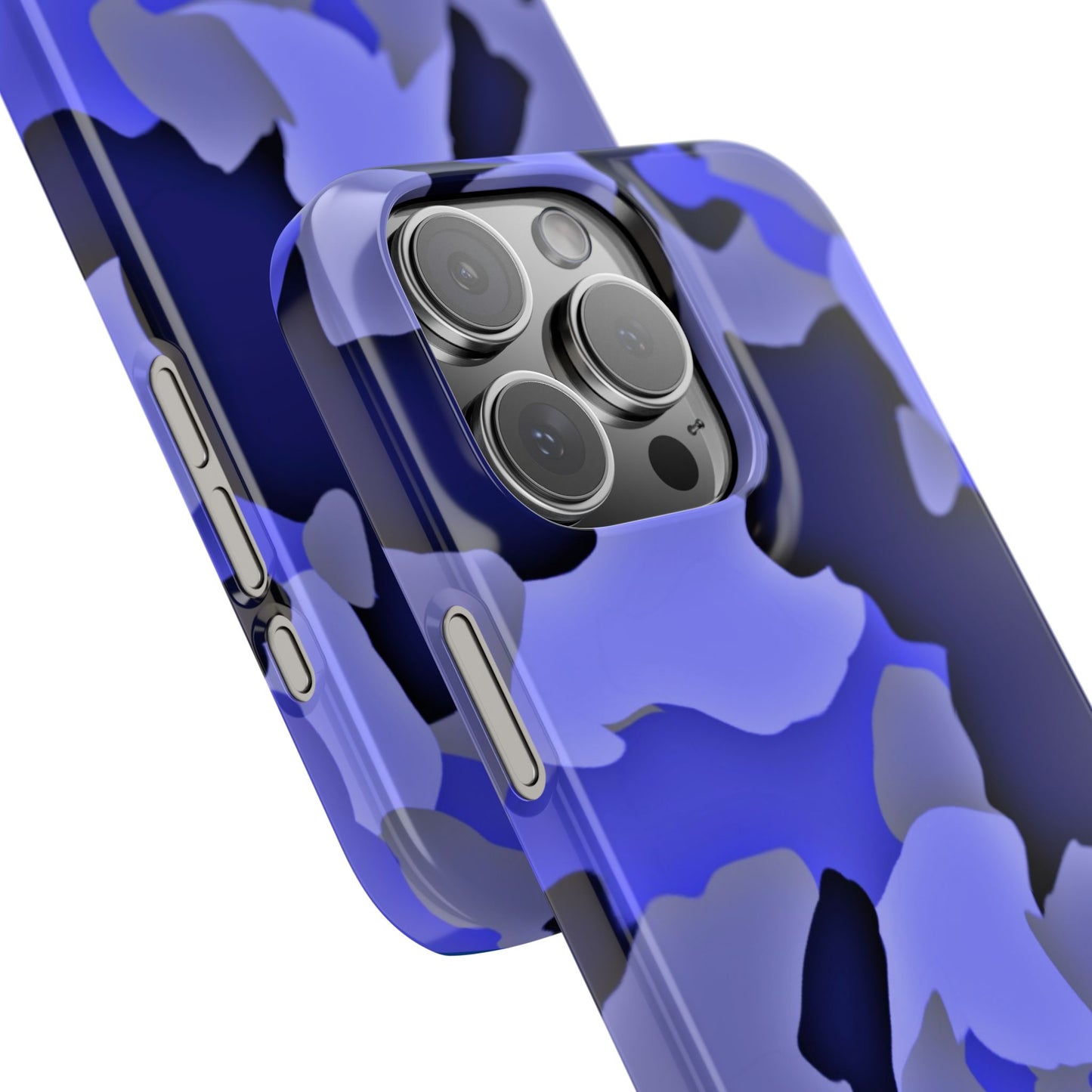 Stylish Slim Phone Case - Blue Abstract Camo Design for Trendsetters