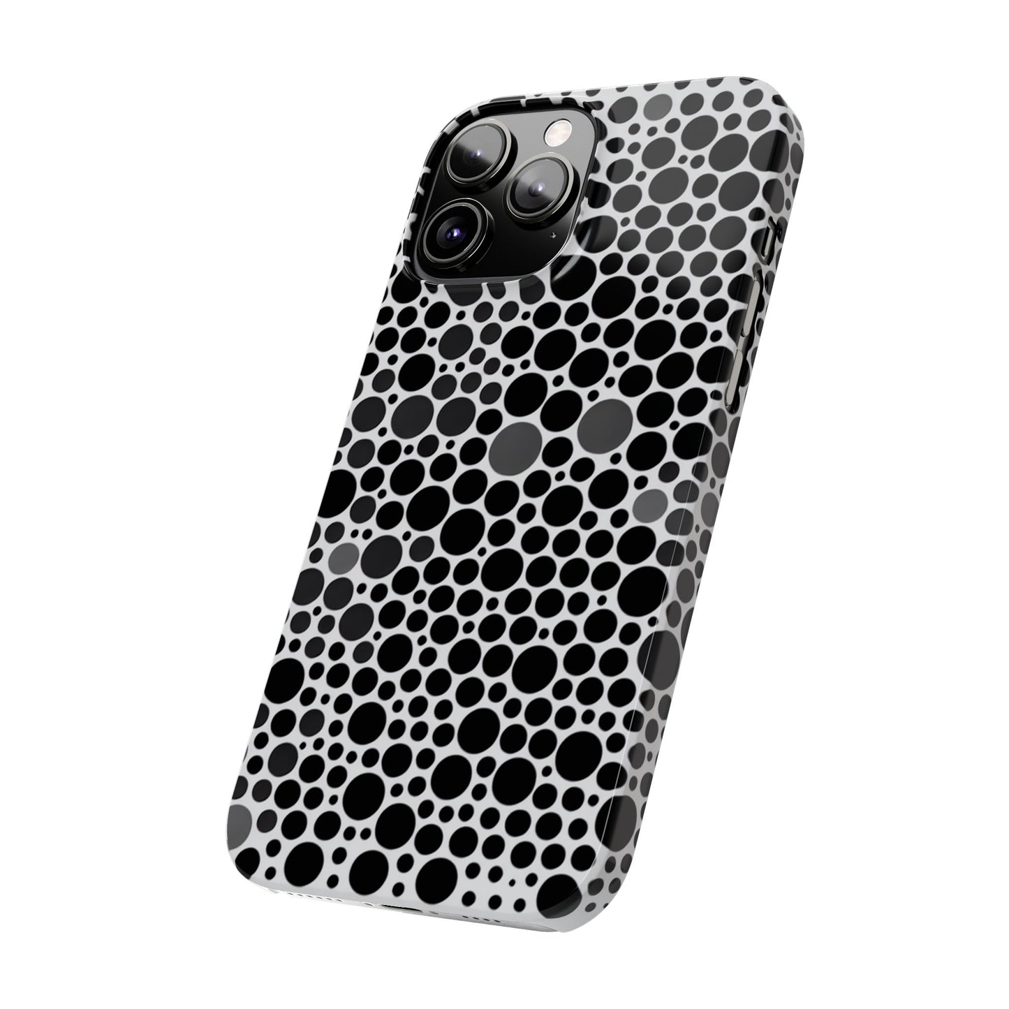 Modern Black Polka Dot Slim Phone Case - Stylish & Protective Cover