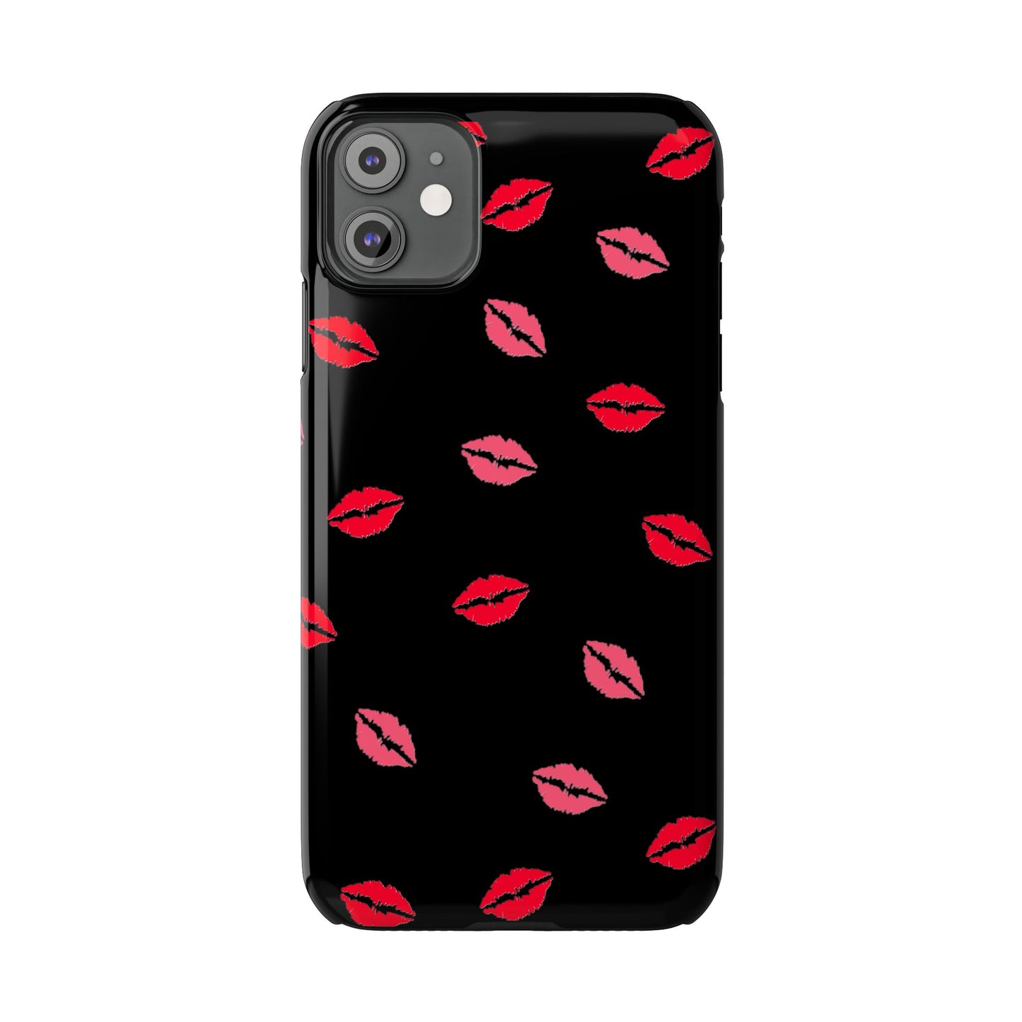 Kiss Mark Slim Phone Case - Chic Lip Print Design for Fashion Lovers