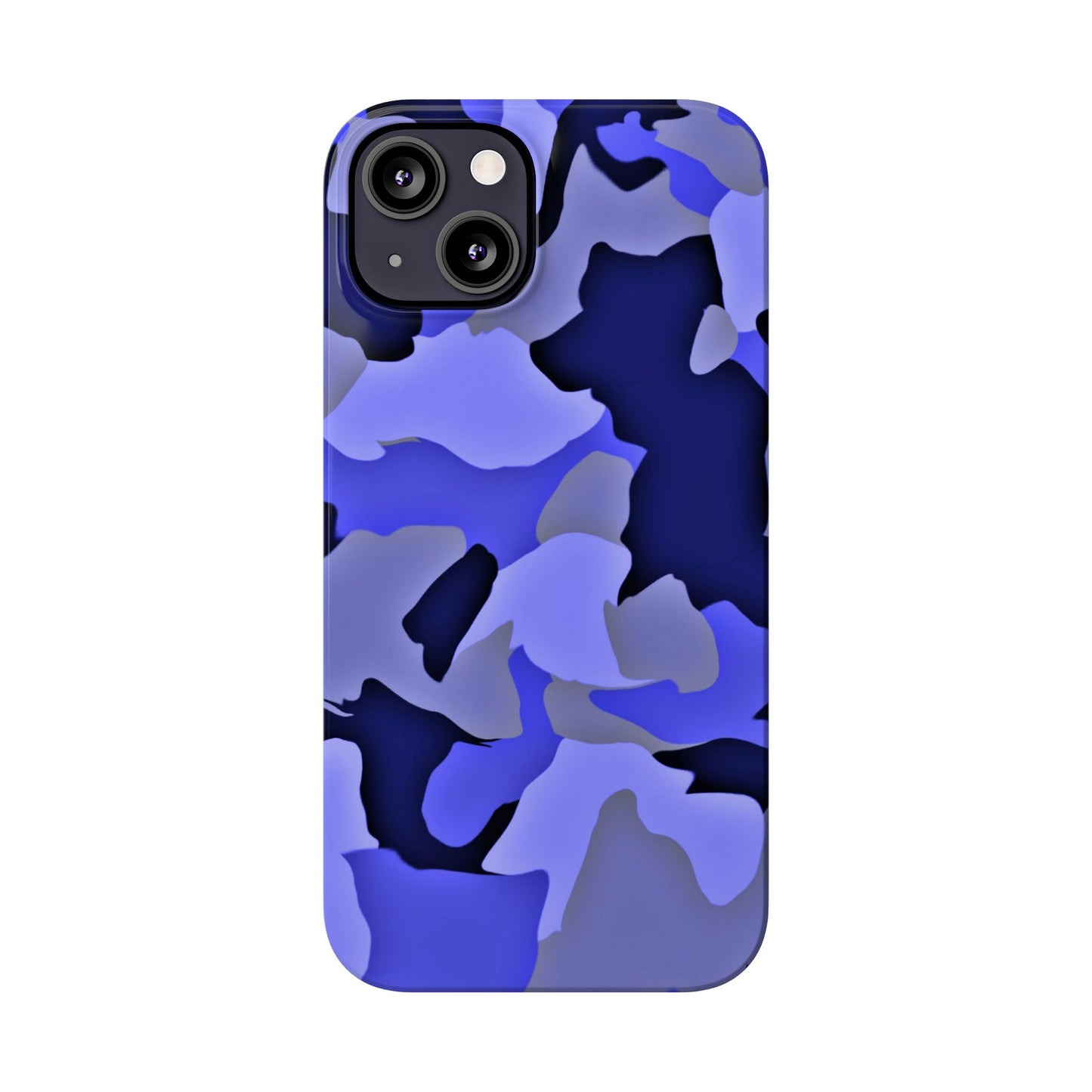 Stylish Slim Phone Case - Blue Abstract Camo Design for Trendsetters