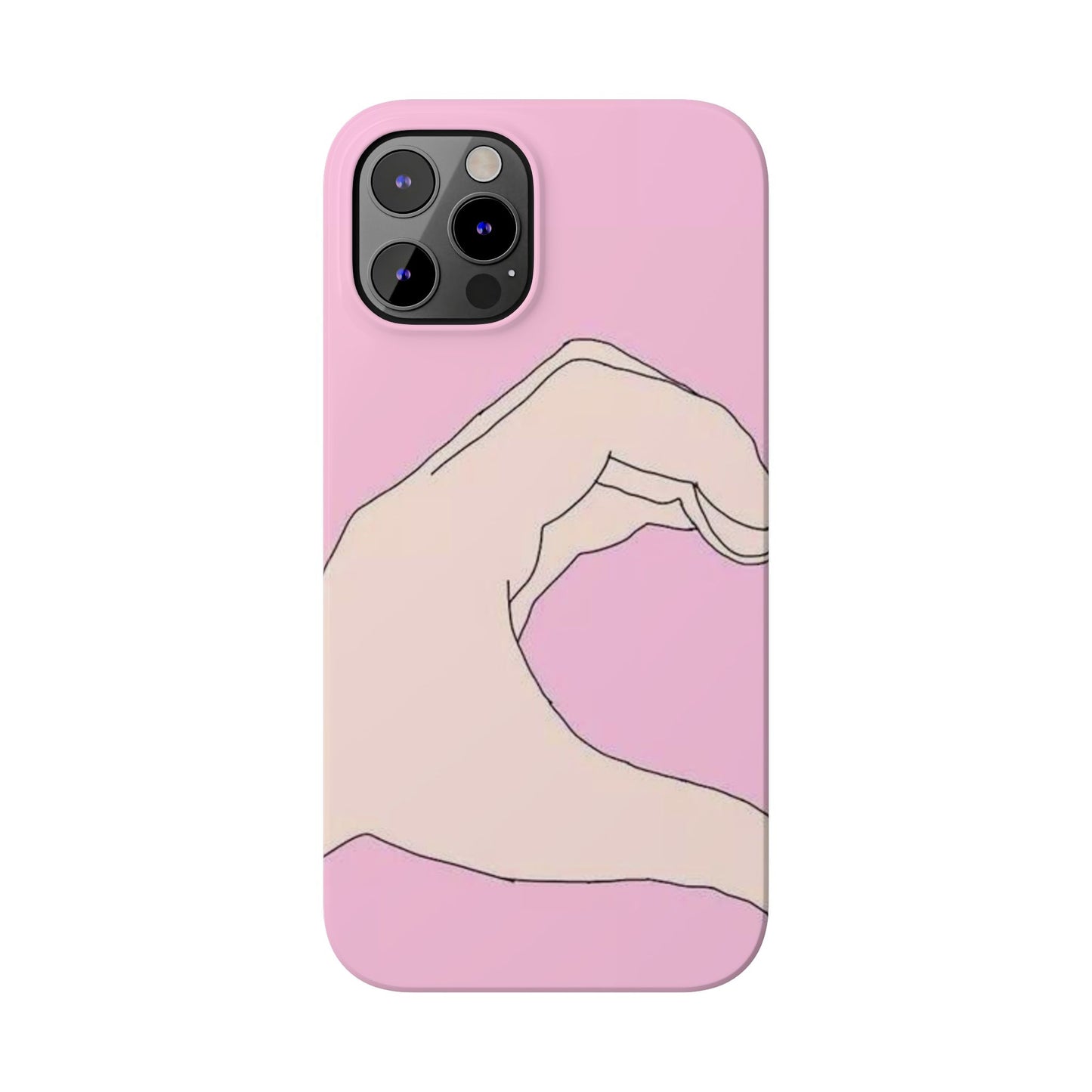 Cute Hand Heart Slim Phone Case - Stylish and Unique Phone Accessory