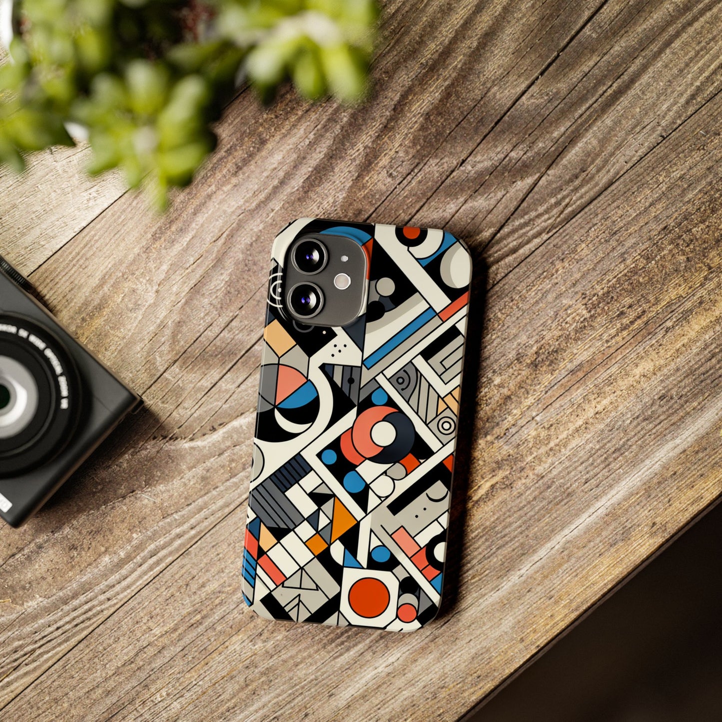 Modern Abstract Slim Phone Case - Colorful Geometric Design