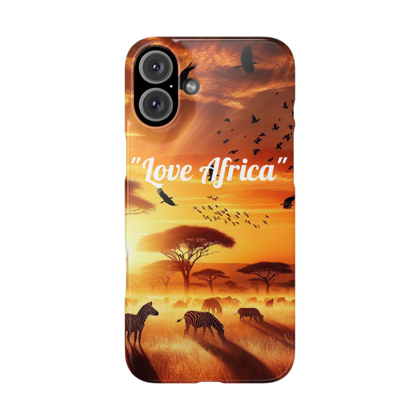 Slim Phone Case - "Love Africa" Sunset Design - Perfect Gift for Nature Lovers