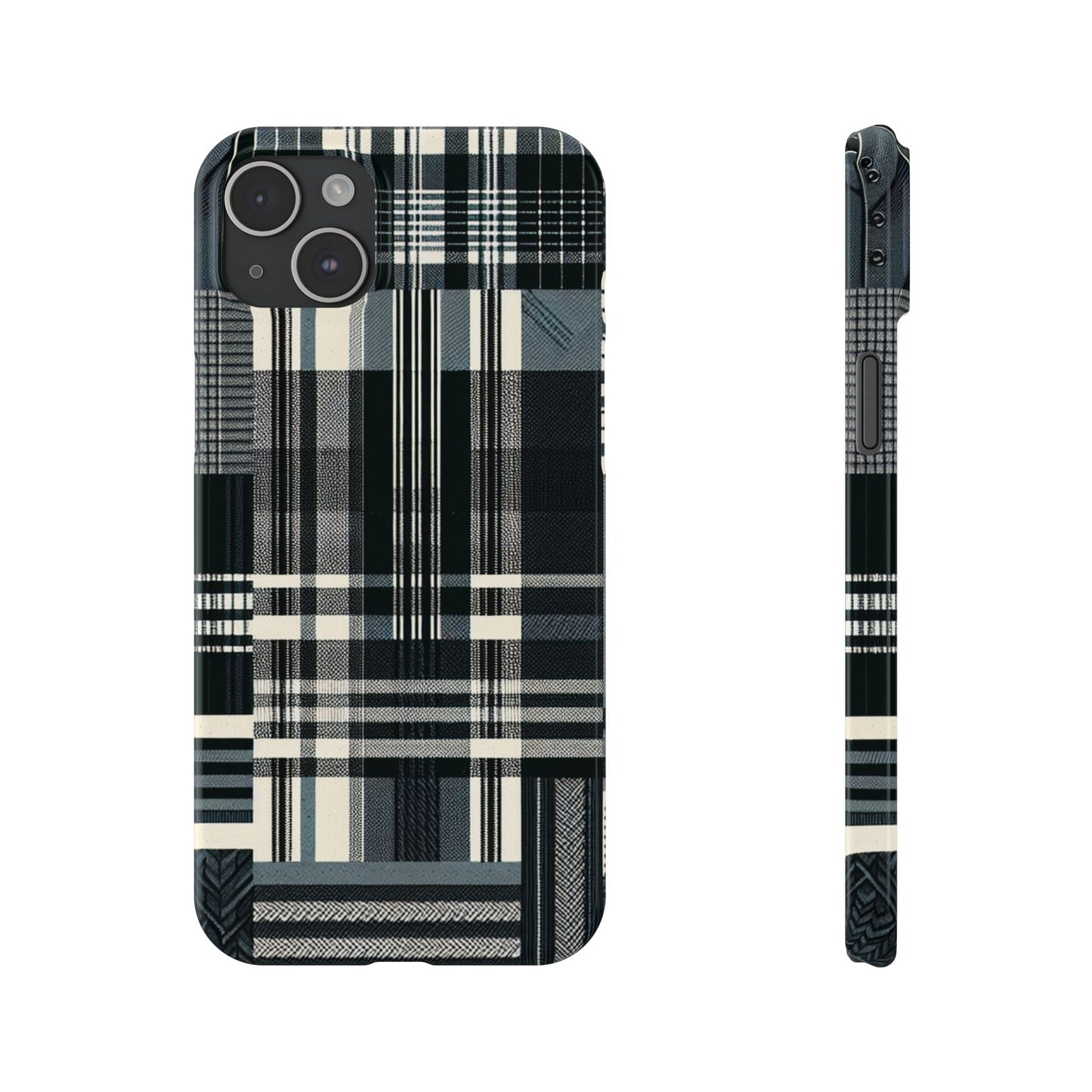 Chic Black and White Slim Phone Case - Stylish Protection for Your Device