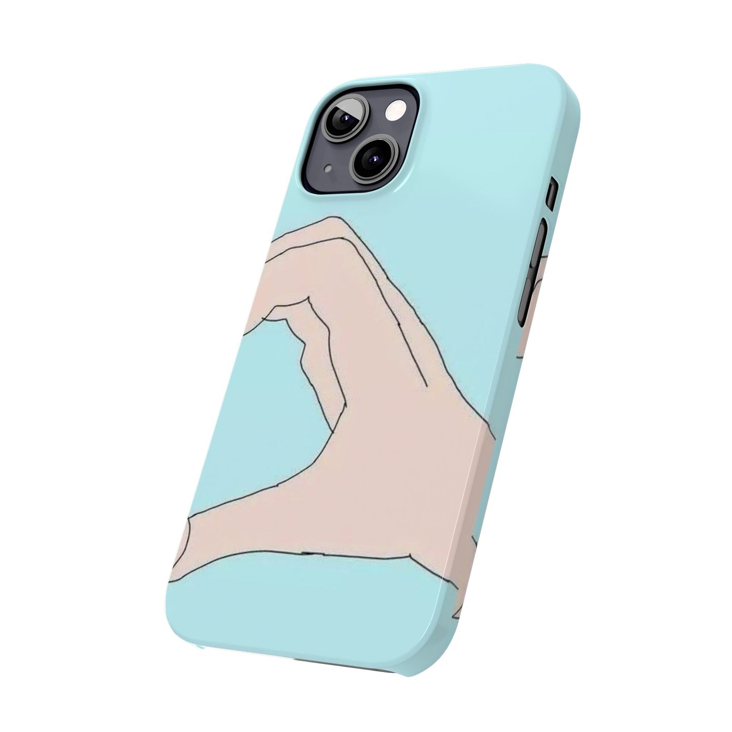 Artistic Heart Gesture Slim Phone Case - Perfect Gift for Loved Ones