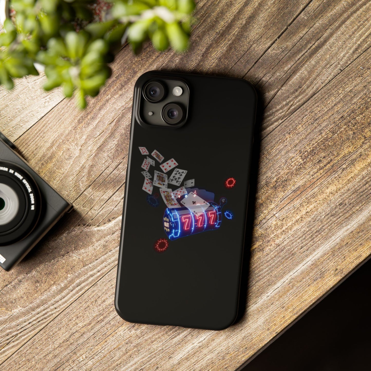 Lucky 777 Slim Phone Case - Casino Vibe, Perfect for Gamblers and Card Players