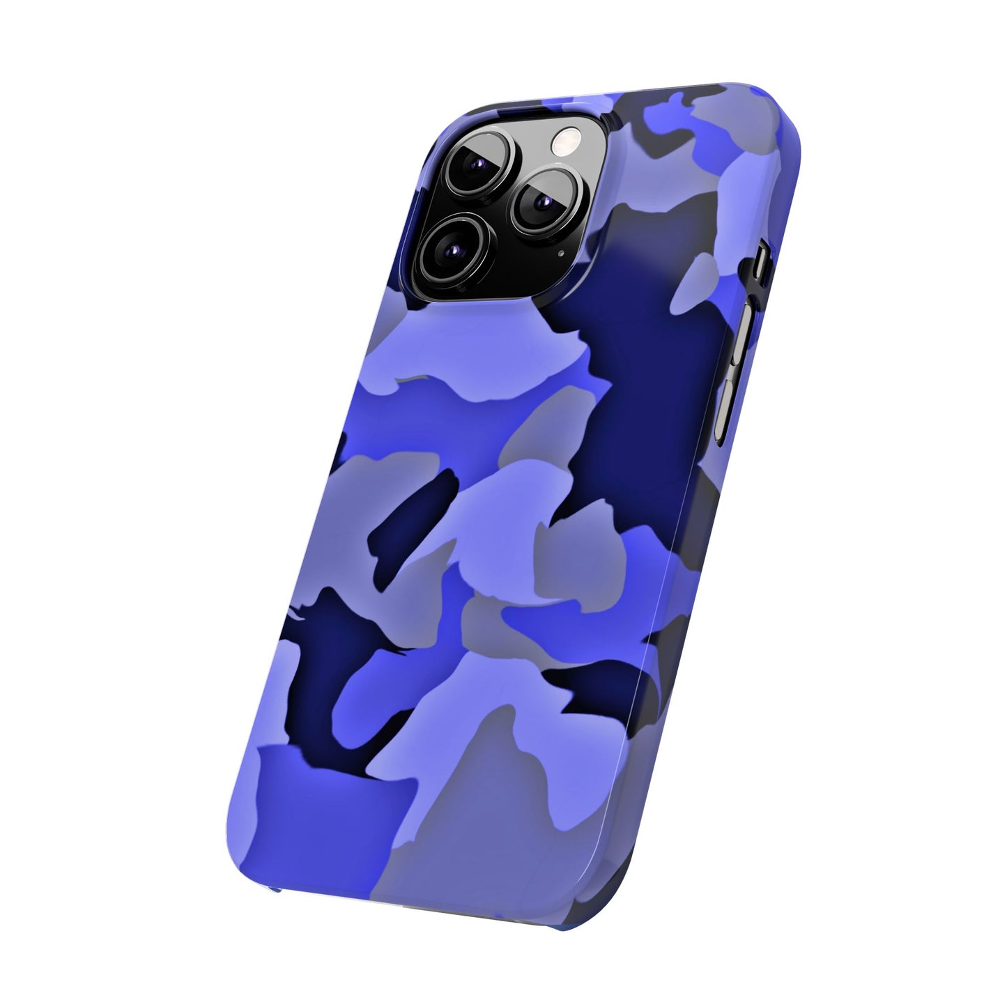 Stylish Slim Phone Case - Blue Abstract Camo Design for Trendsetters