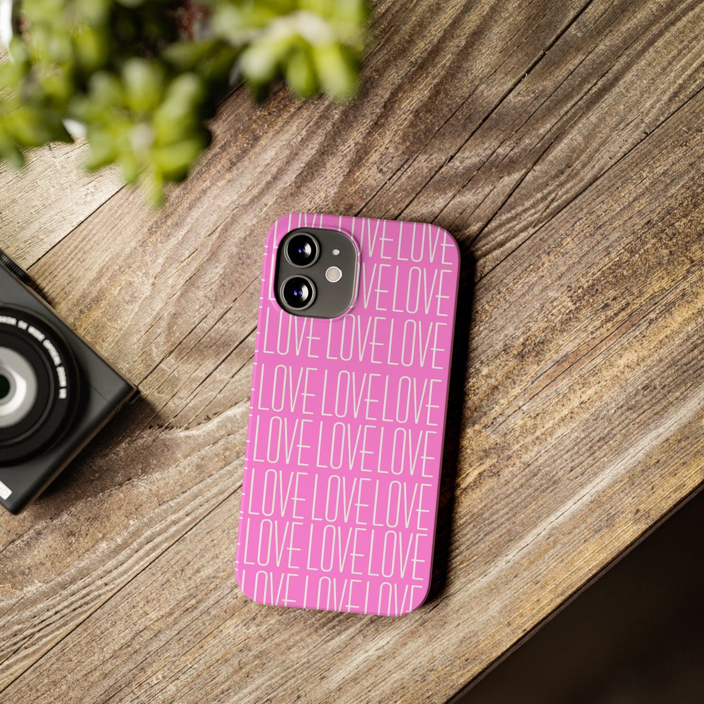 Pink Love Slim Phone Case - Perfect Gift for Valentine's Day, Anniversaries, and Loving Moments