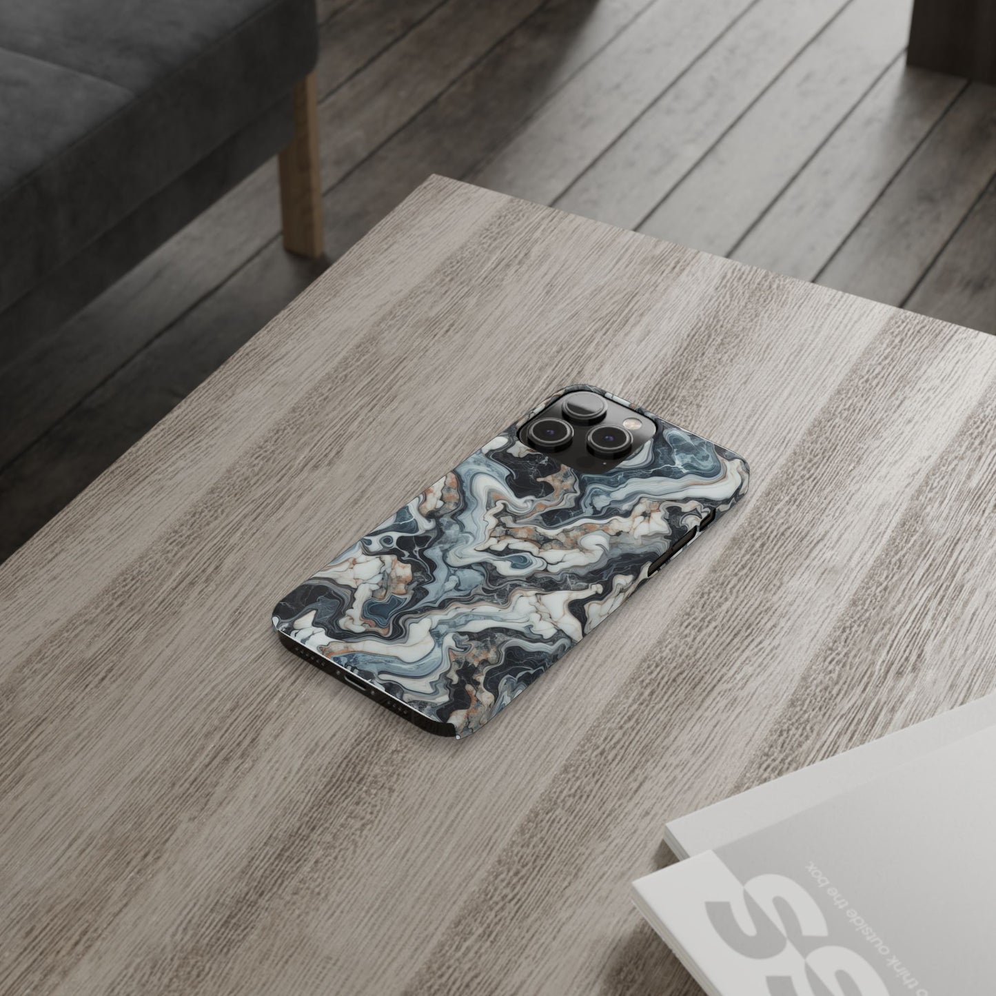 Artistic Marble Slim Phone Case - Elegant Design for Modern Aesthetics