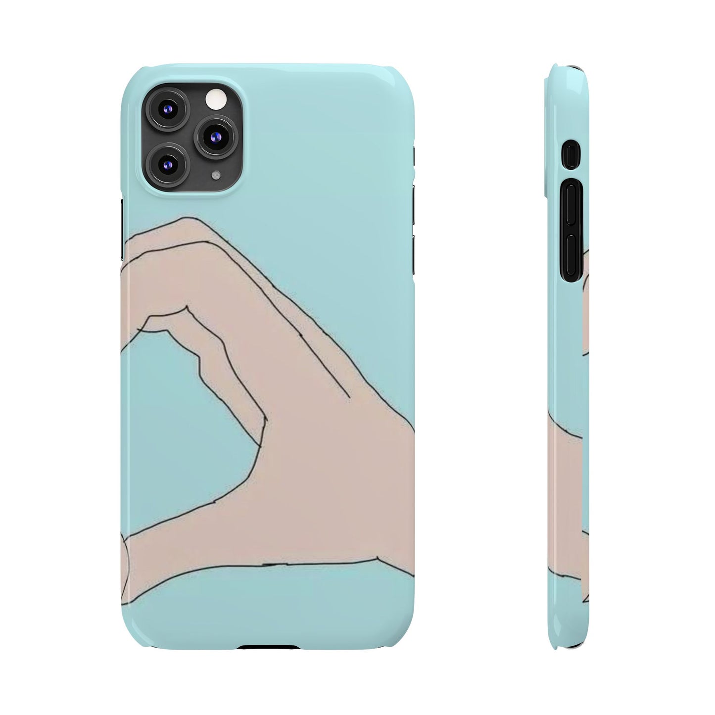 Artistic Heart Gesture Slim Phone Case - Perfect Gift for Loved Ones