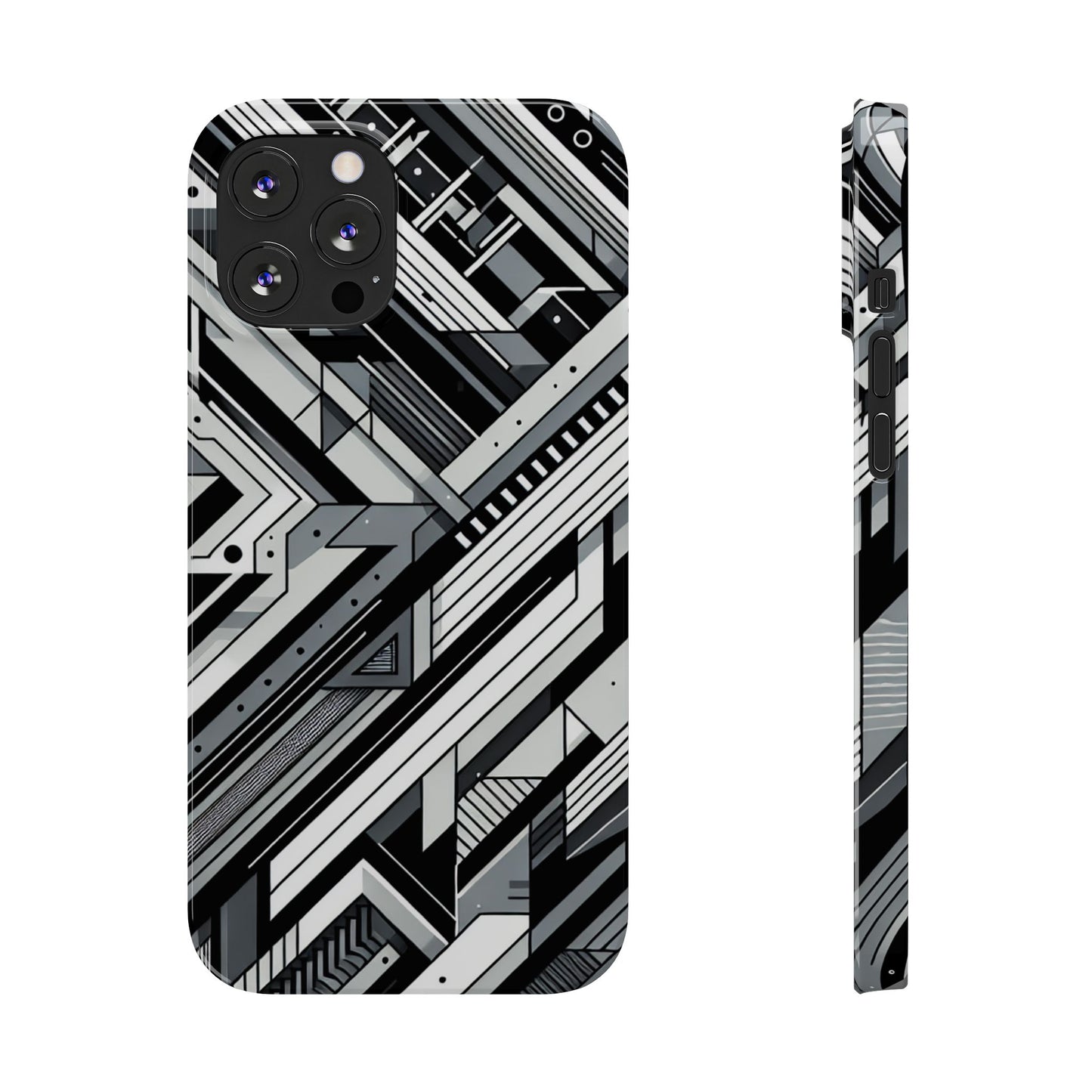 Modern Geometric Slim Phone Case - Stylish Abstract Design