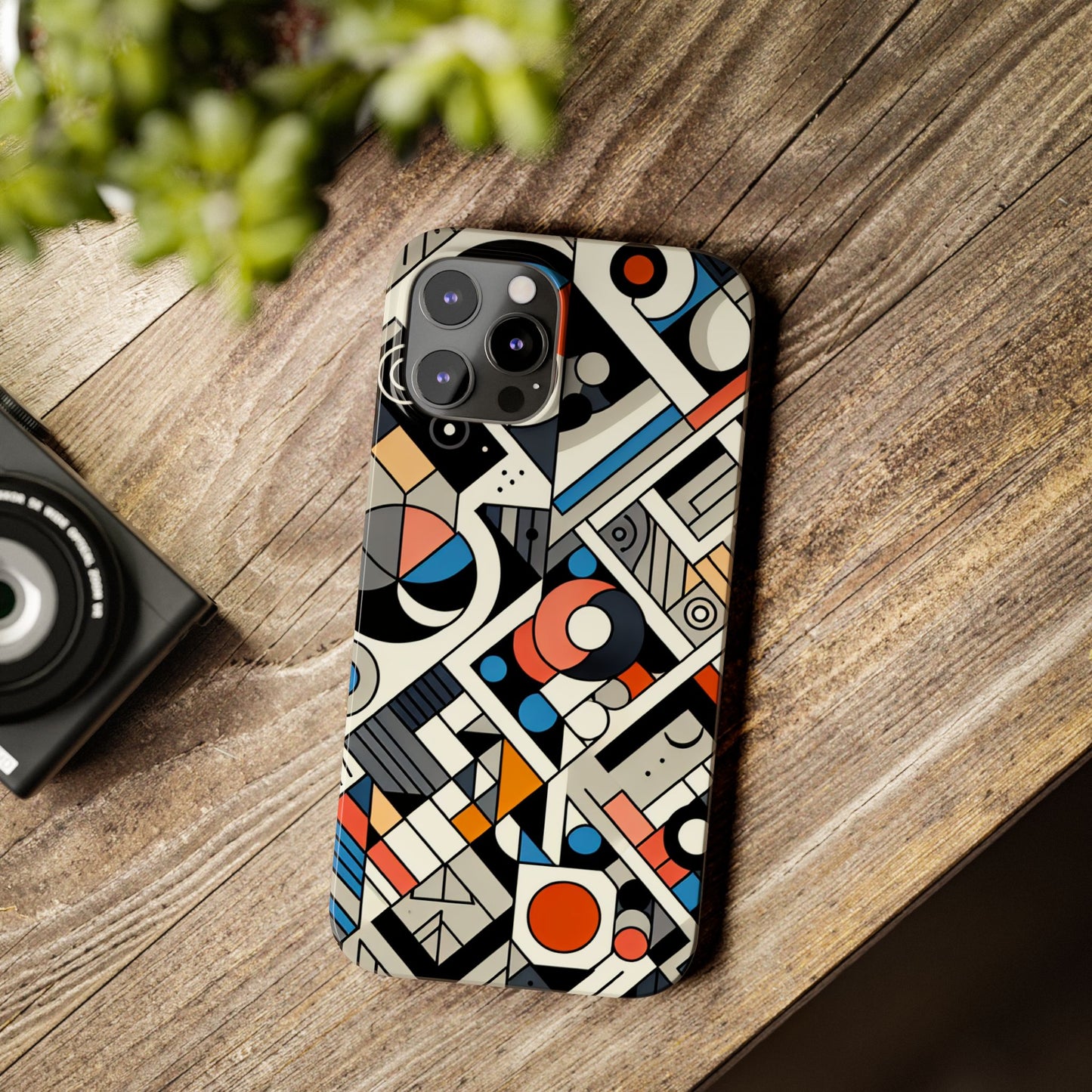 Modern Abstract Slim Phone Case - Colorful Geometric Design