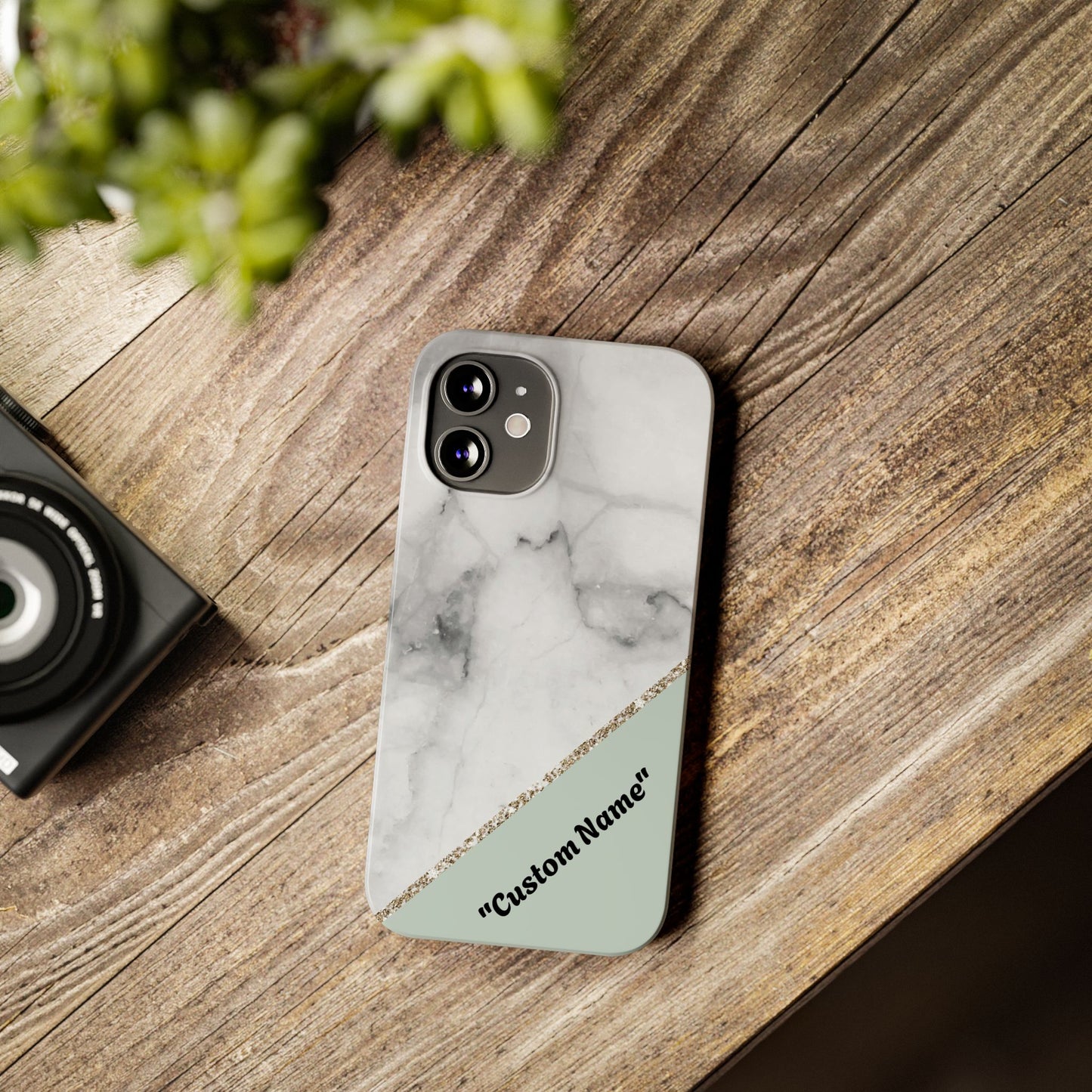 Custom Marble Slim Phone Case - Personalized Design for Trendy Protection