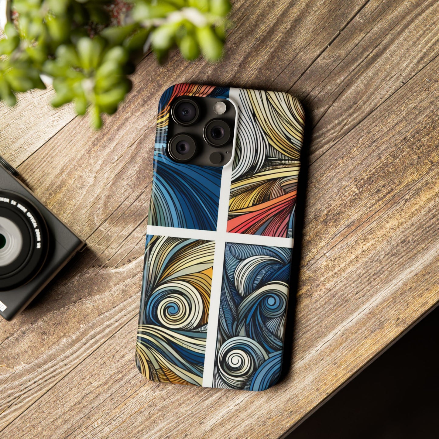 Artistic Slim Phone Cases - Colorful Swirl Design for Creative Souls