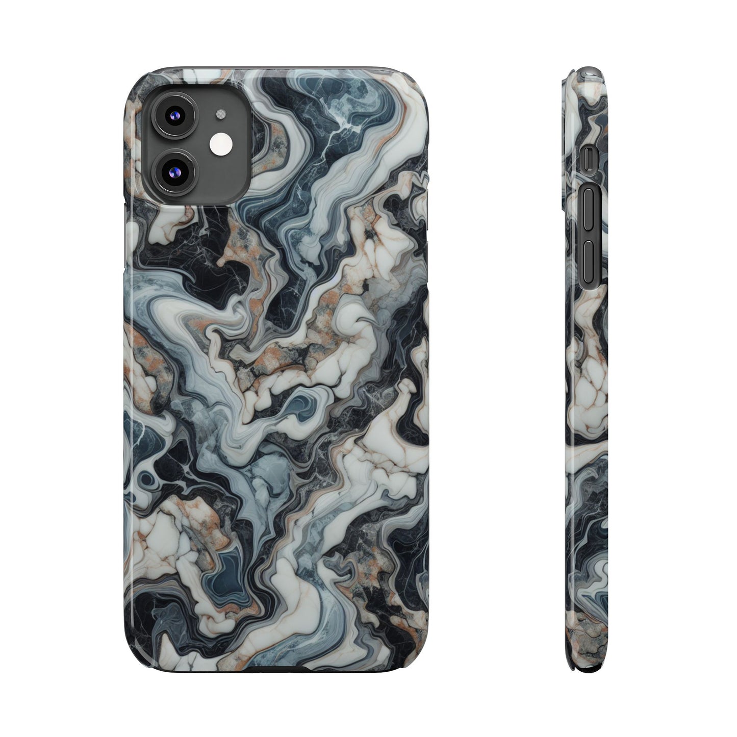 Artistic Marble Slim Phone Case - Elegant Design for Modern Aesthetics