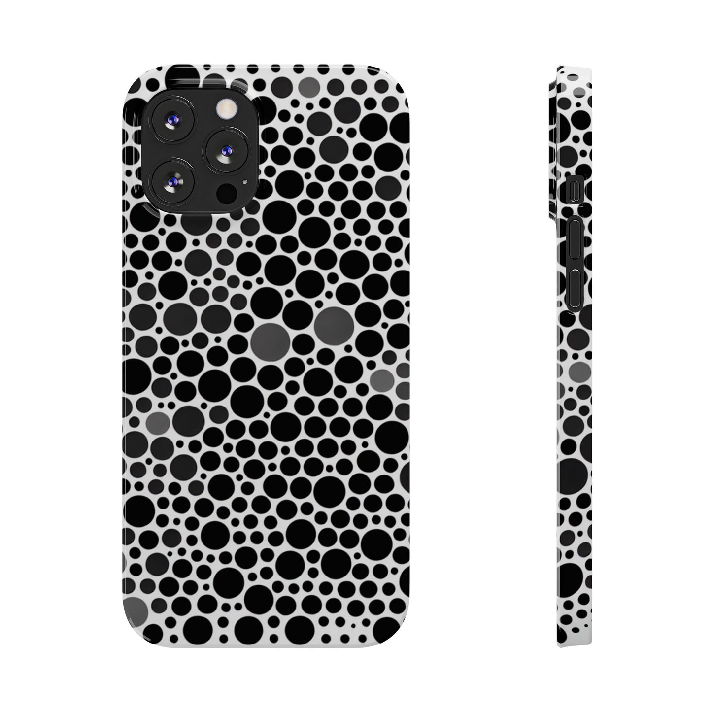 Modern Black Polka Dot Slim Phone Case - Stylish & Protective Cover