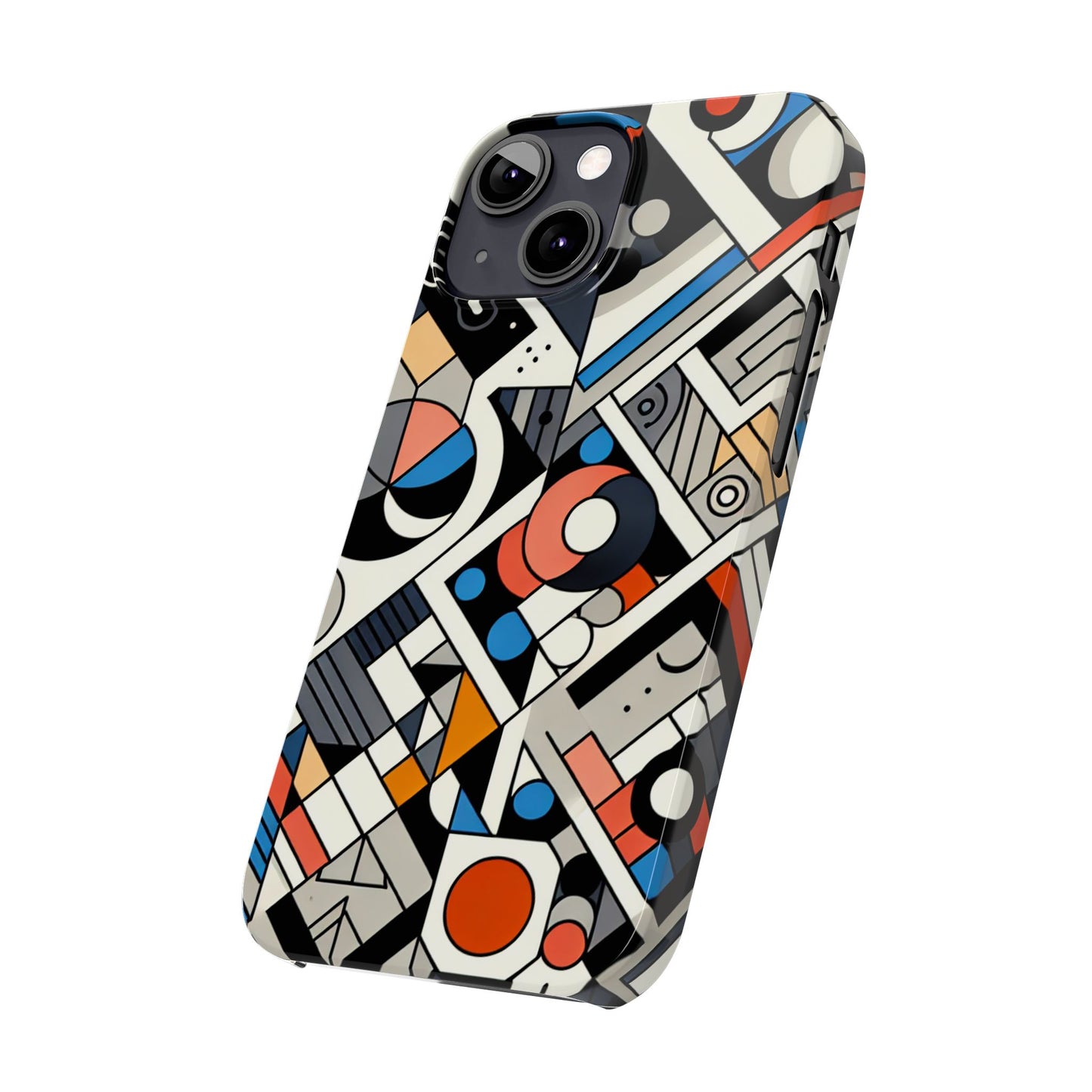 Modern Abstract Slim Phone Case - Colorful Geometric Design