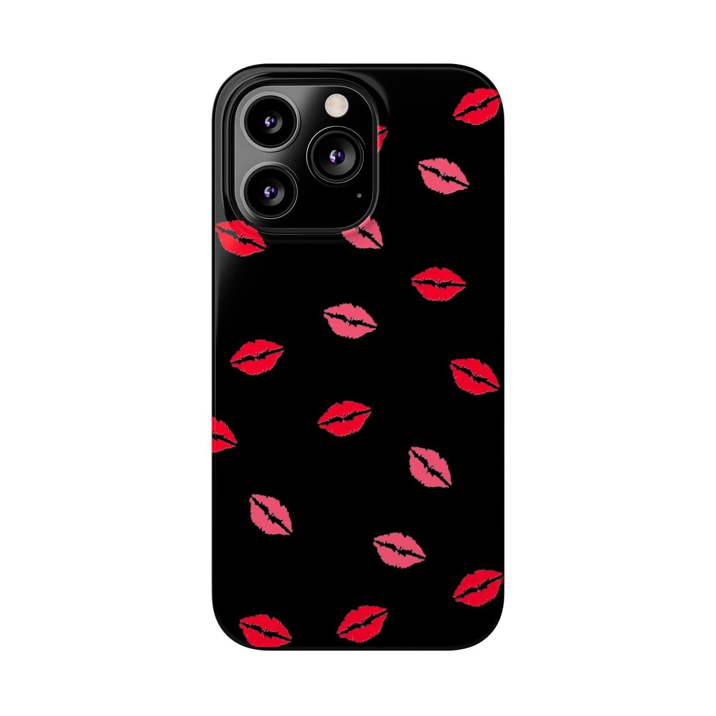 Kiss Mark Slim Phone Case - Chic Lip Print Design for Fashion Lovers