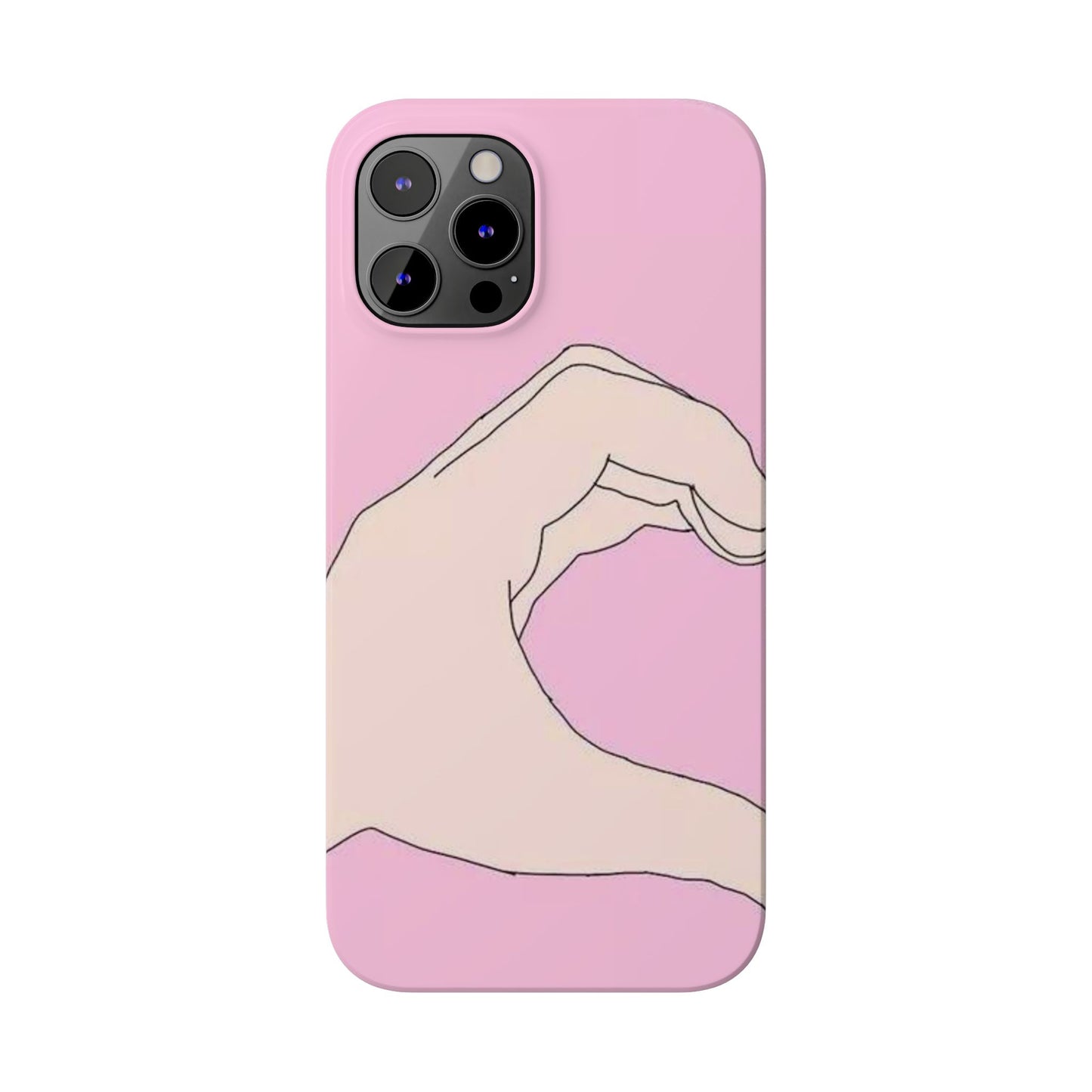 Cute Hand Heart Slim Phone Case - Stylish and Unique Phone Accessory